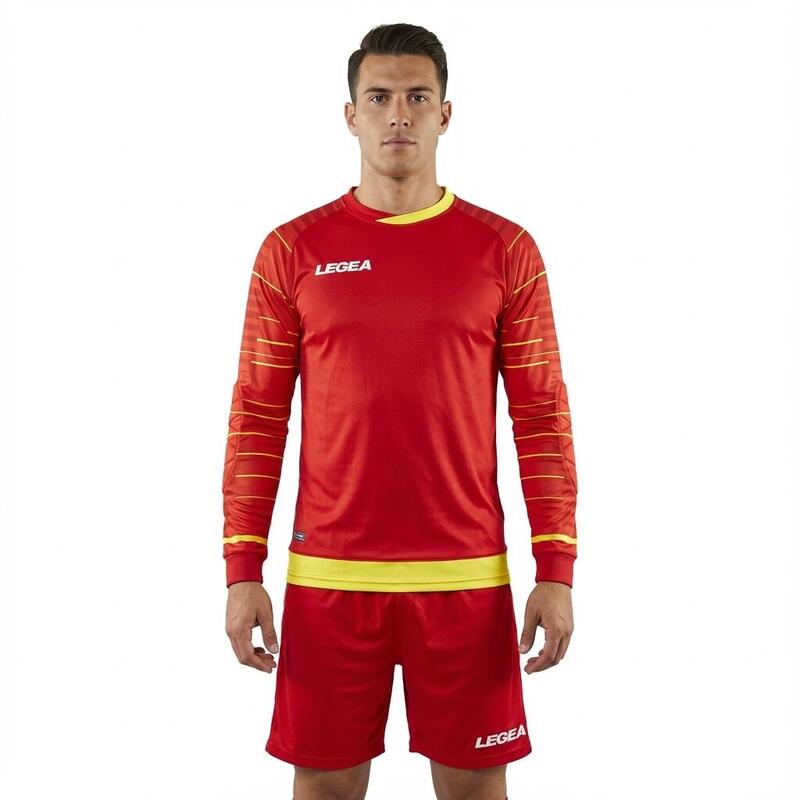 Junior Fotbal Portar Completo Reims Roșu Verde Fluorescent