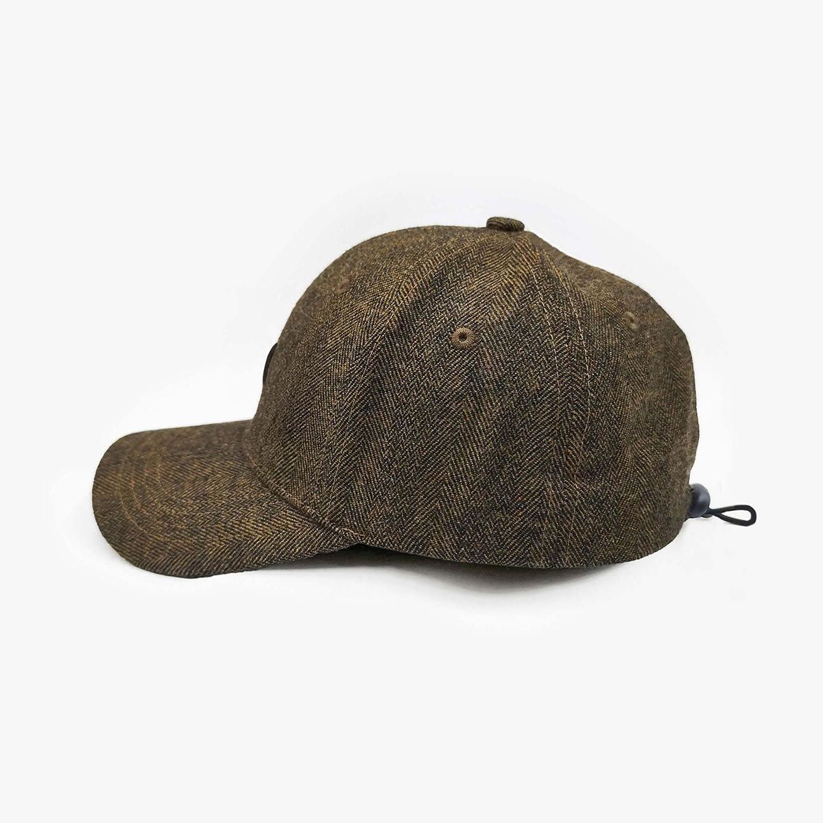 Casquette couture chevrons marron 2/4