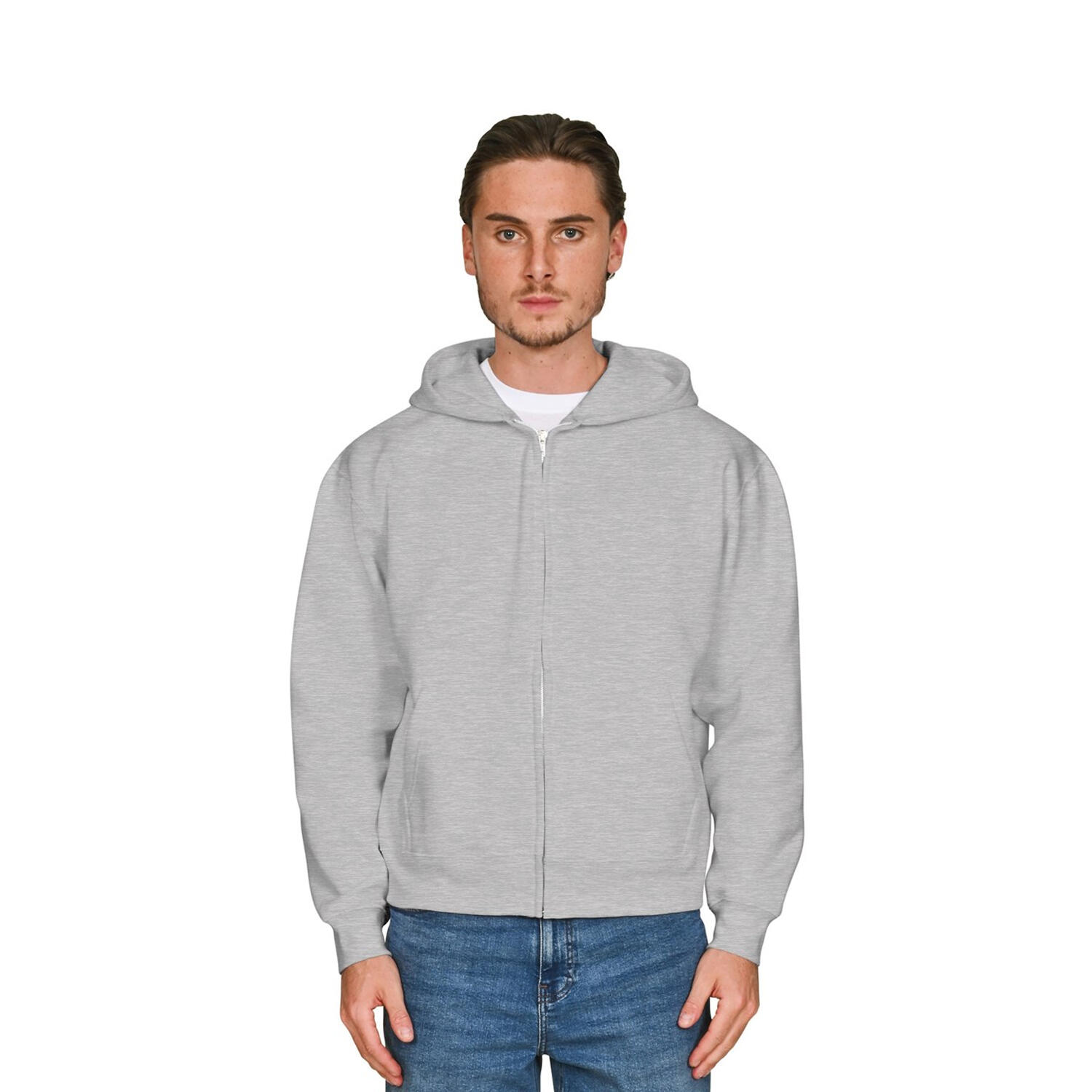 Casual Classics Unisex Adult Premium Combed Cotton Boxy Oversized Full Zip