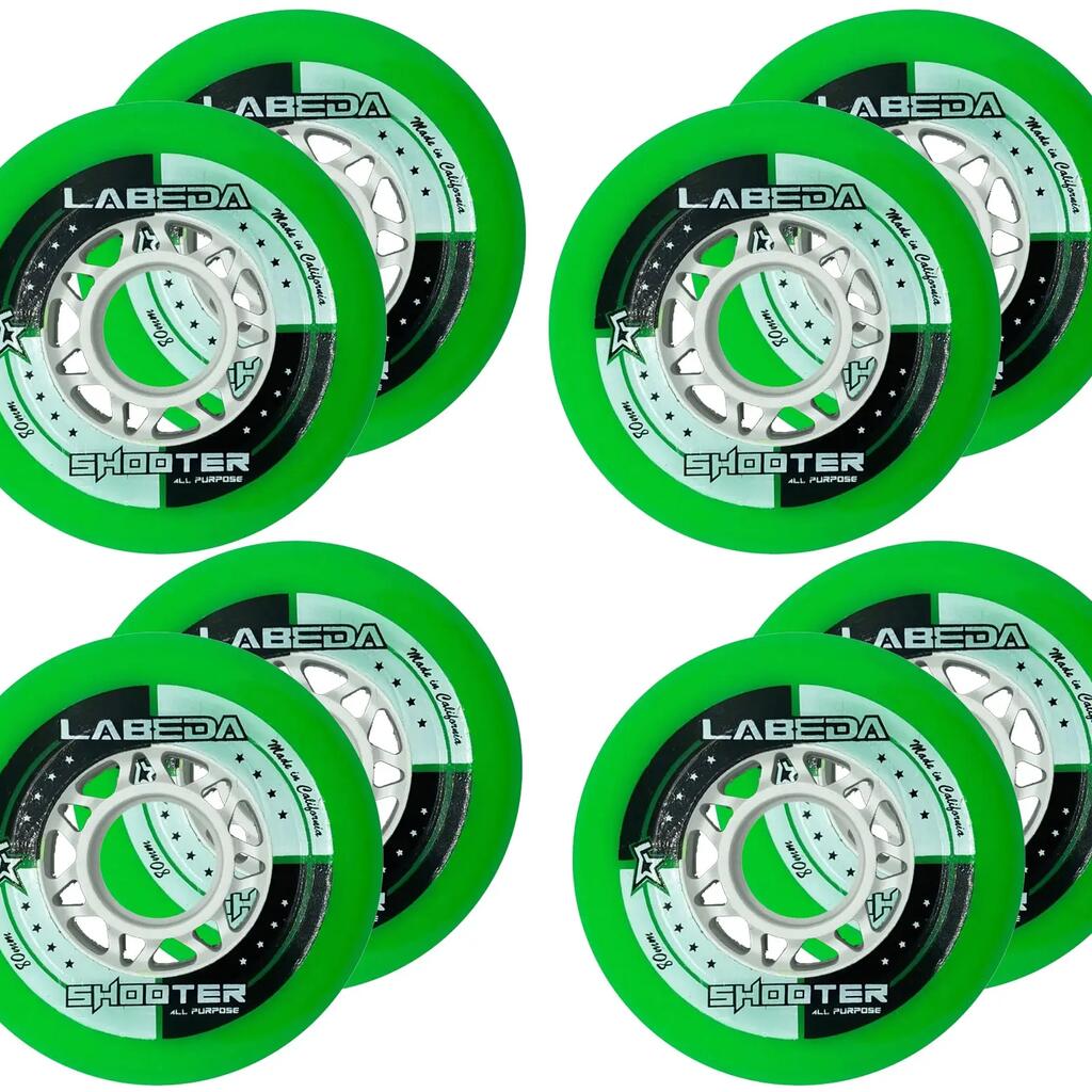 LABEDA Shooter ролкови хокейни колела Green за кънки за фитнес – 1 бр.