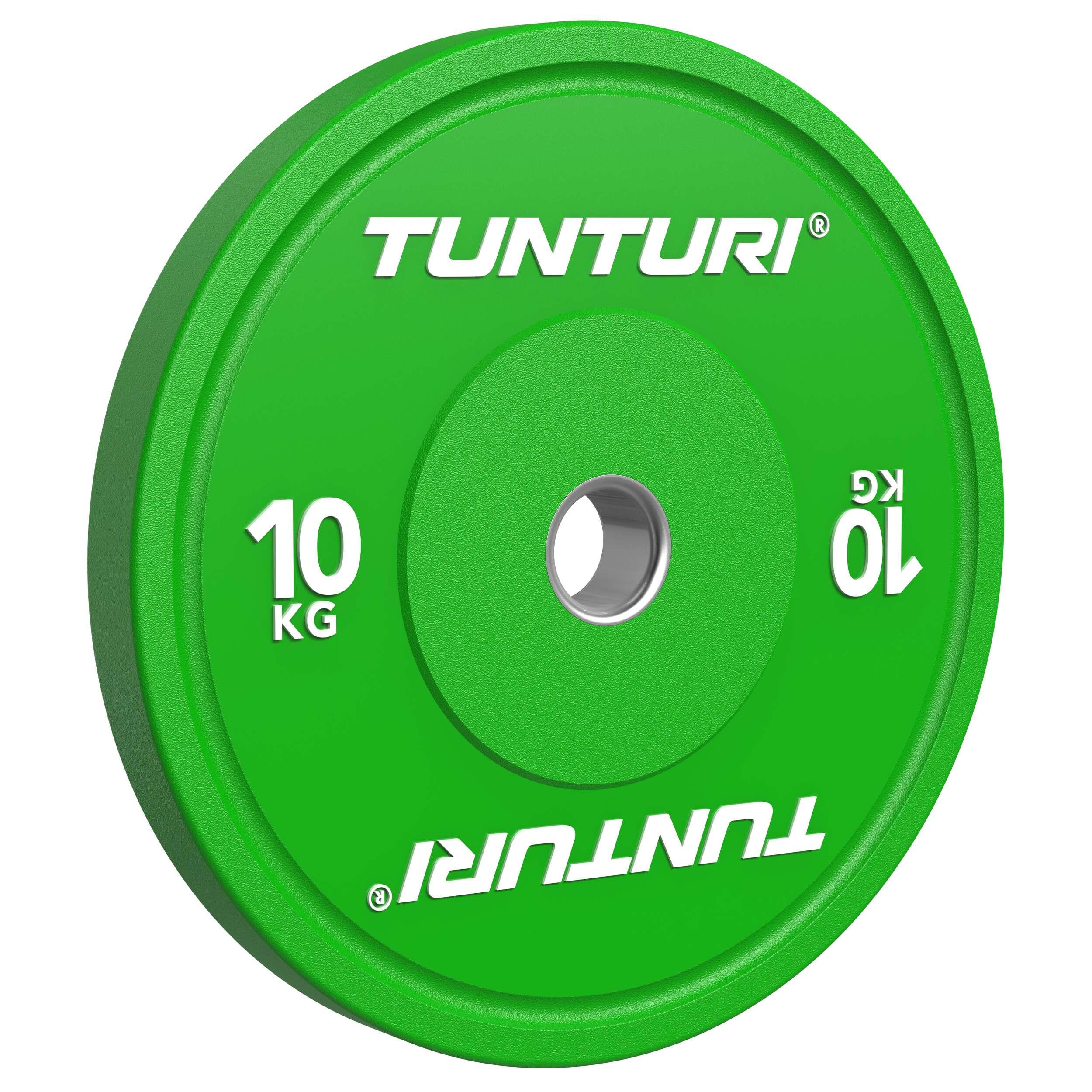 Tunturi - Platinum Bumper Plates - Poids D’haltérophilie - Disques D’haltère - 1x 10kg - - Accessoire De Tirage - Vert - No Size - Decathlon