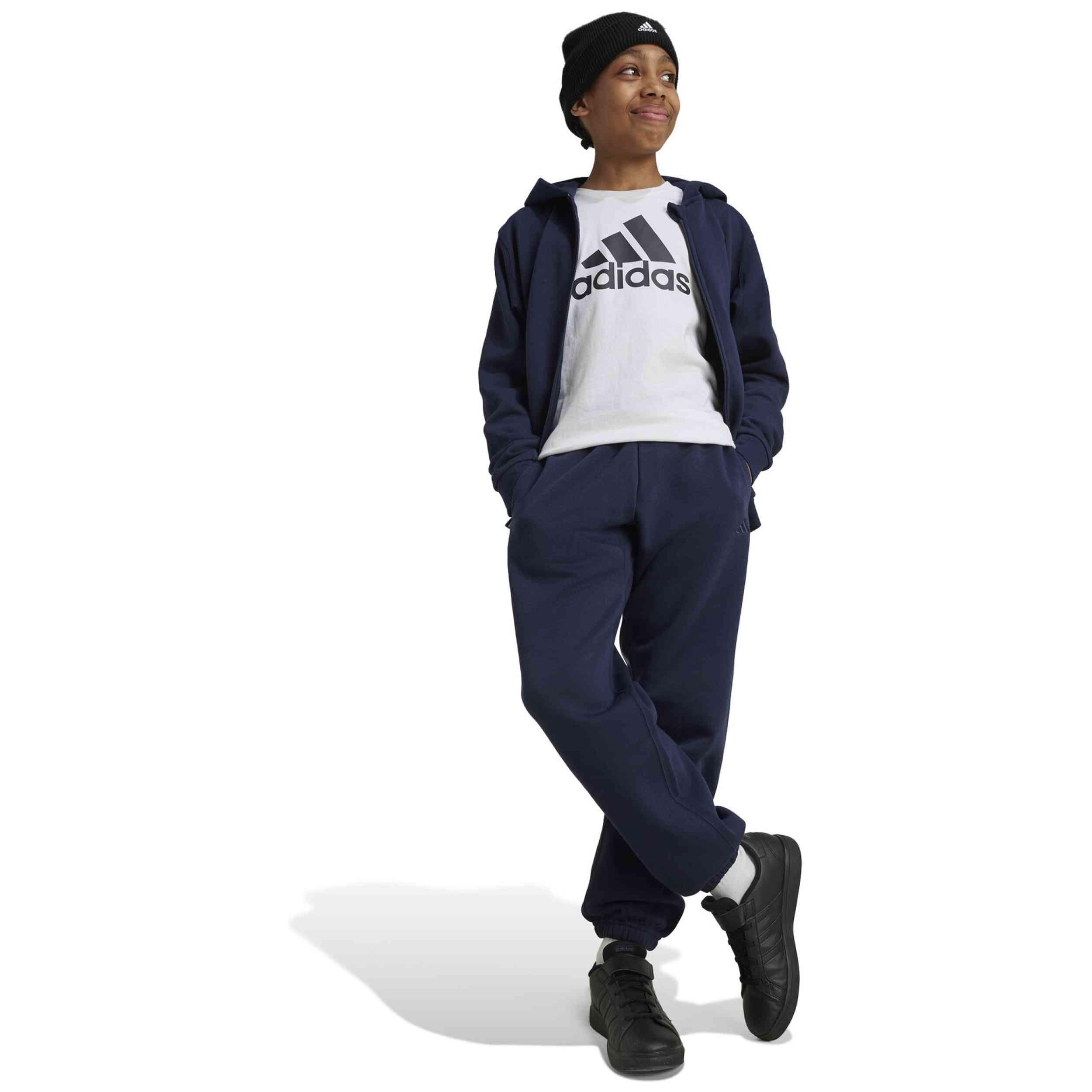 Felpa con cappuccio Adidas modello IW0928 per unisex ragazzi 4/5