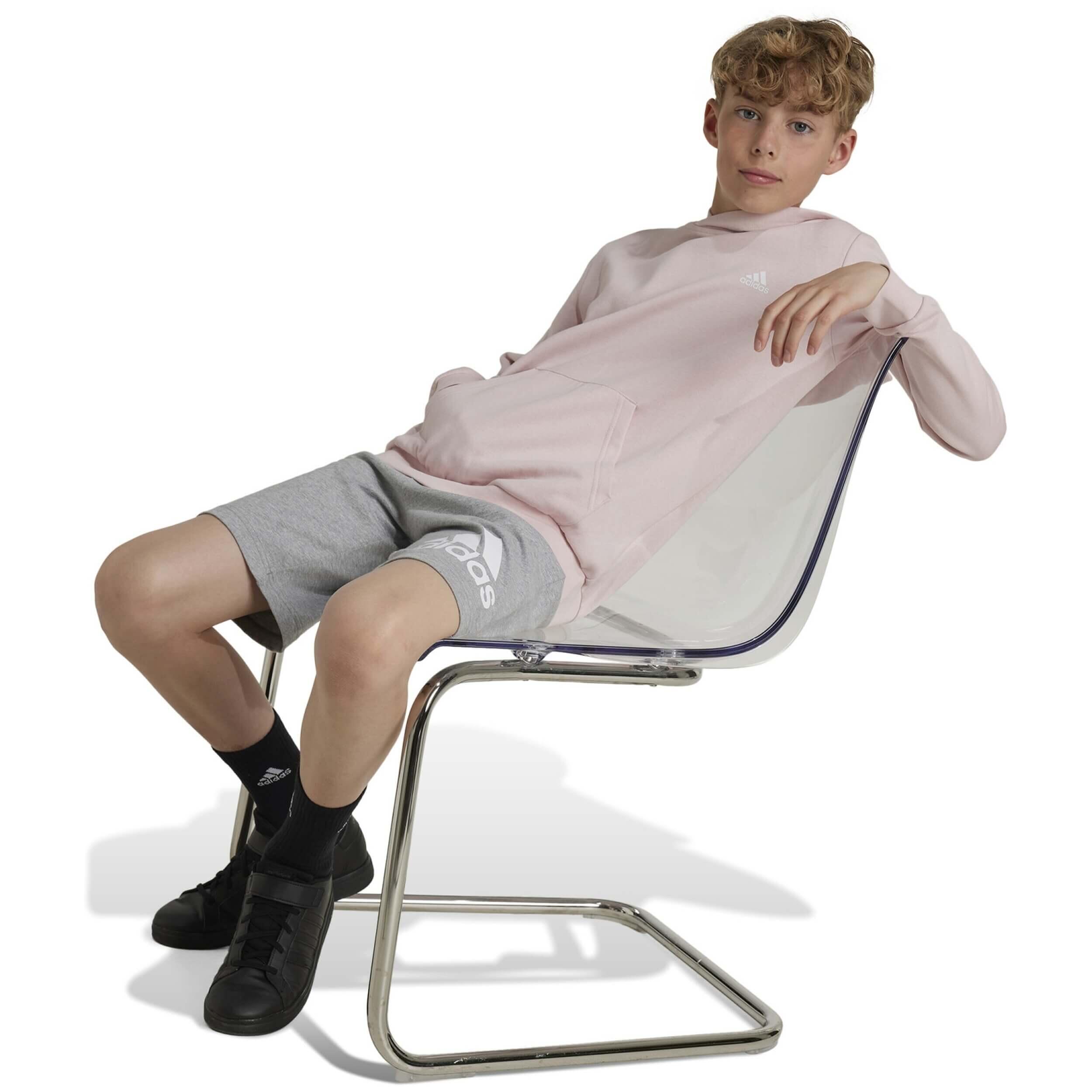 Felpa con cappuccio Adidas modello JF8745 per unisex ragazzi 4/5