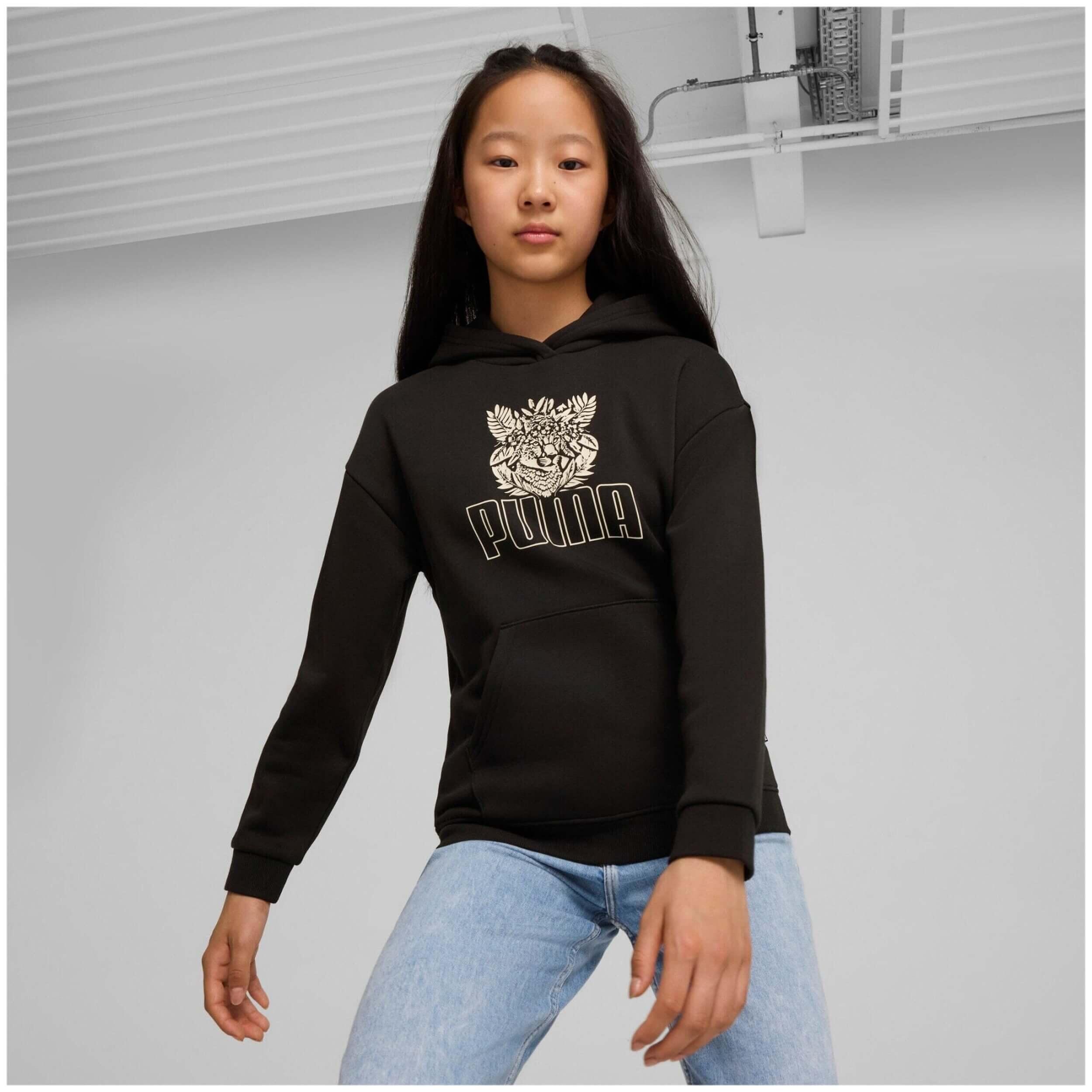 Felpa con cappuccio Puma modello 681827-01 per unisex ragazzi 4/5