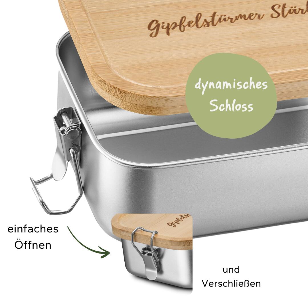 Gipfelstürmer Brotdose mit Holzdeckel I Langlebige Box für unterwegs 3/9