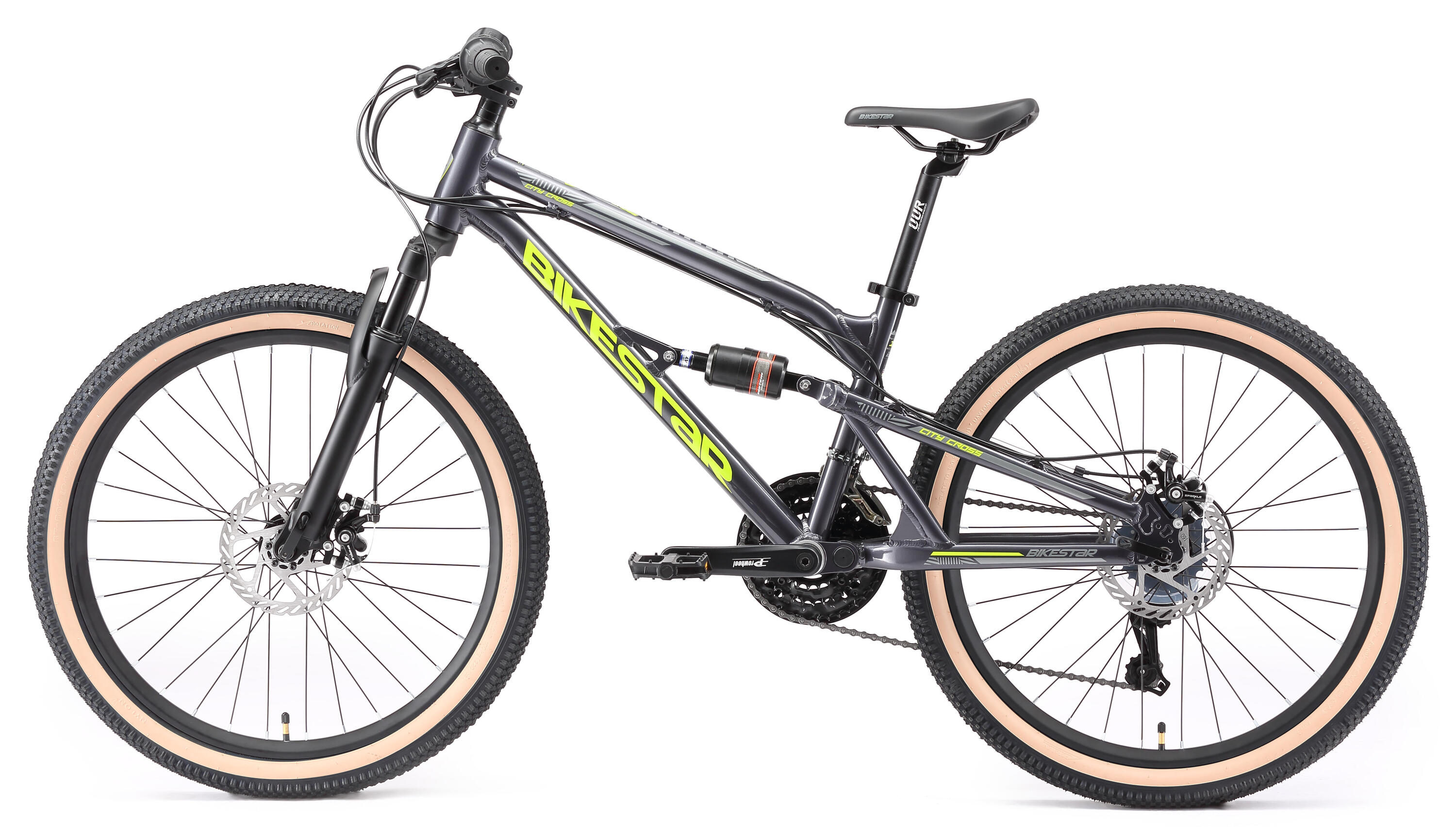 MTB 24" aluminium, kinderfiets 9 jaar, hardtail, 21 versnellingen, schijfremmen 3/7