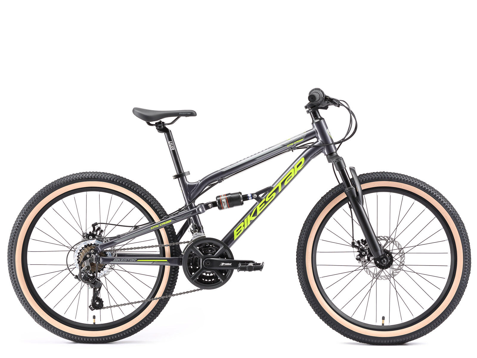 MTB 24" aluminium, kinderfiets 9 jaar, hardtail, 21 versnellingen, schijfremmen 2/7