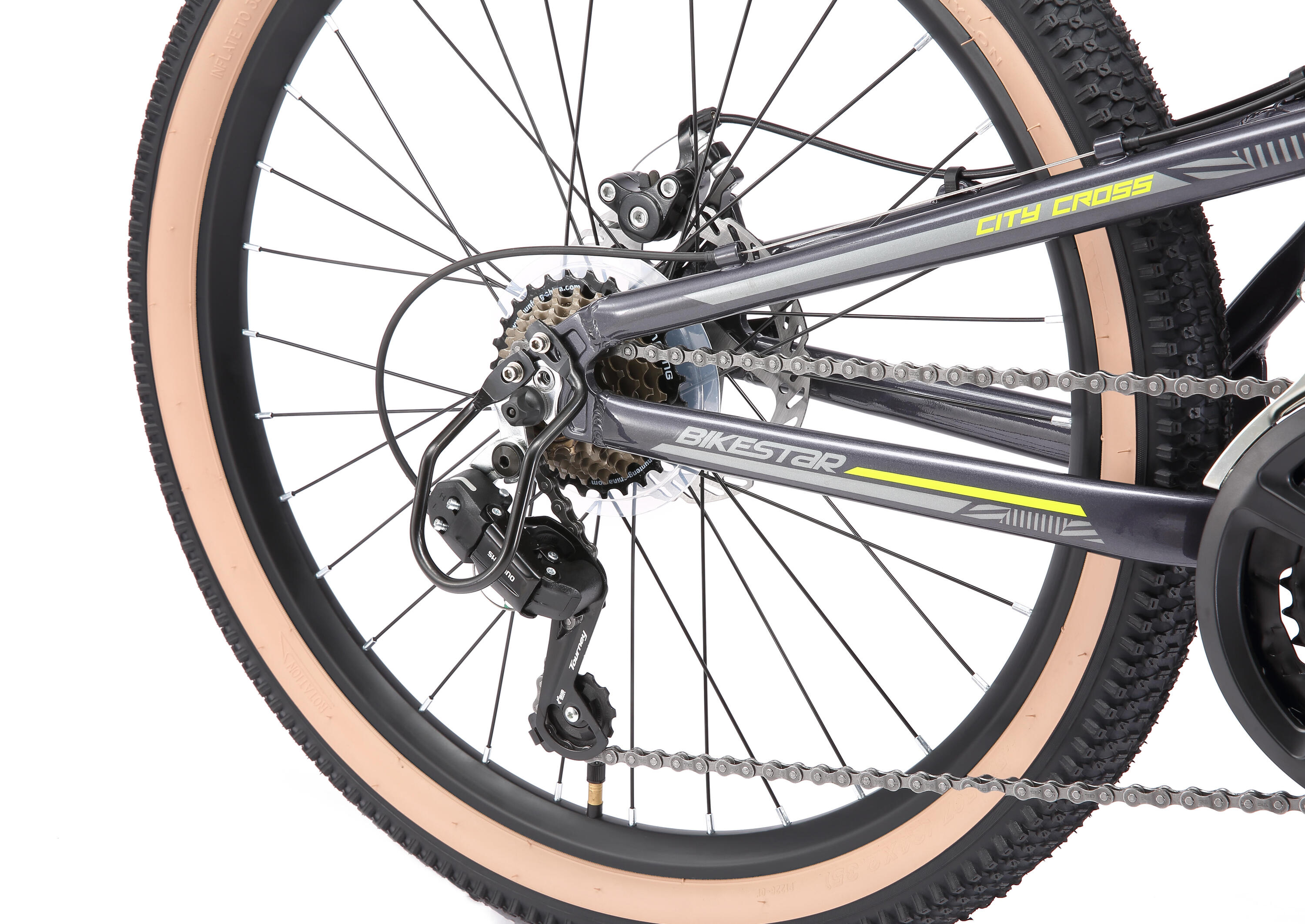 MTB 24" aluminium, kinderfiets 9 jaar, hardtail, 21 versnellingen, schijfremmen 5/7
