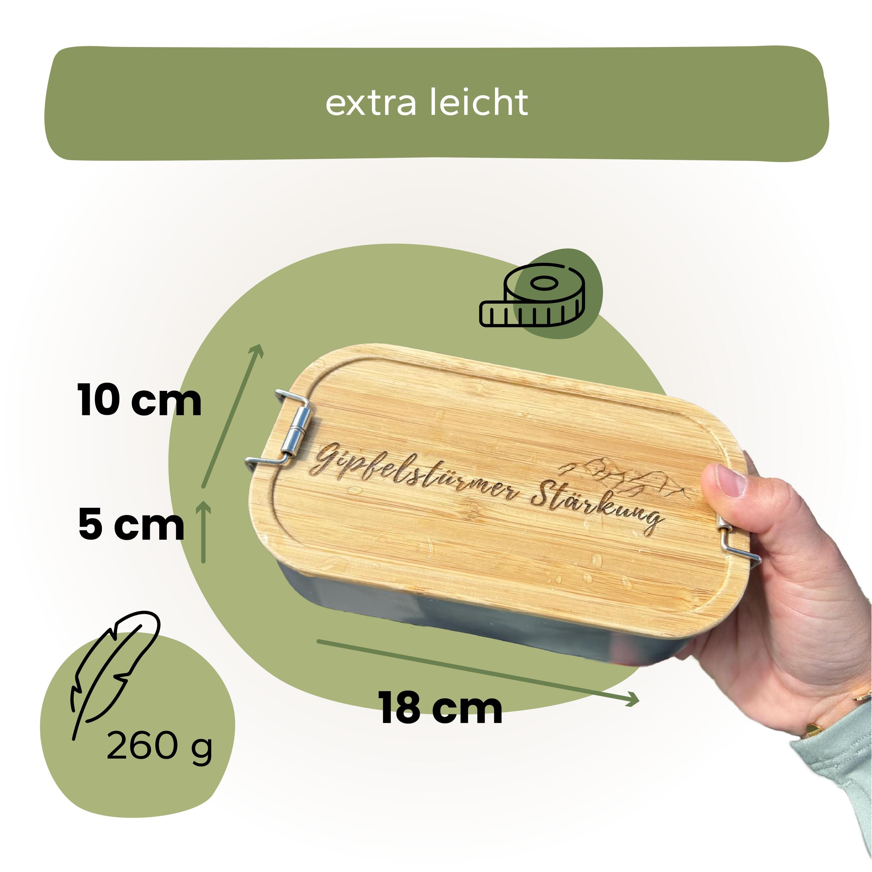 Gipfelstürmer Brotdose mit Holzdeckel I Langlebige Box für unterwegs 5/9