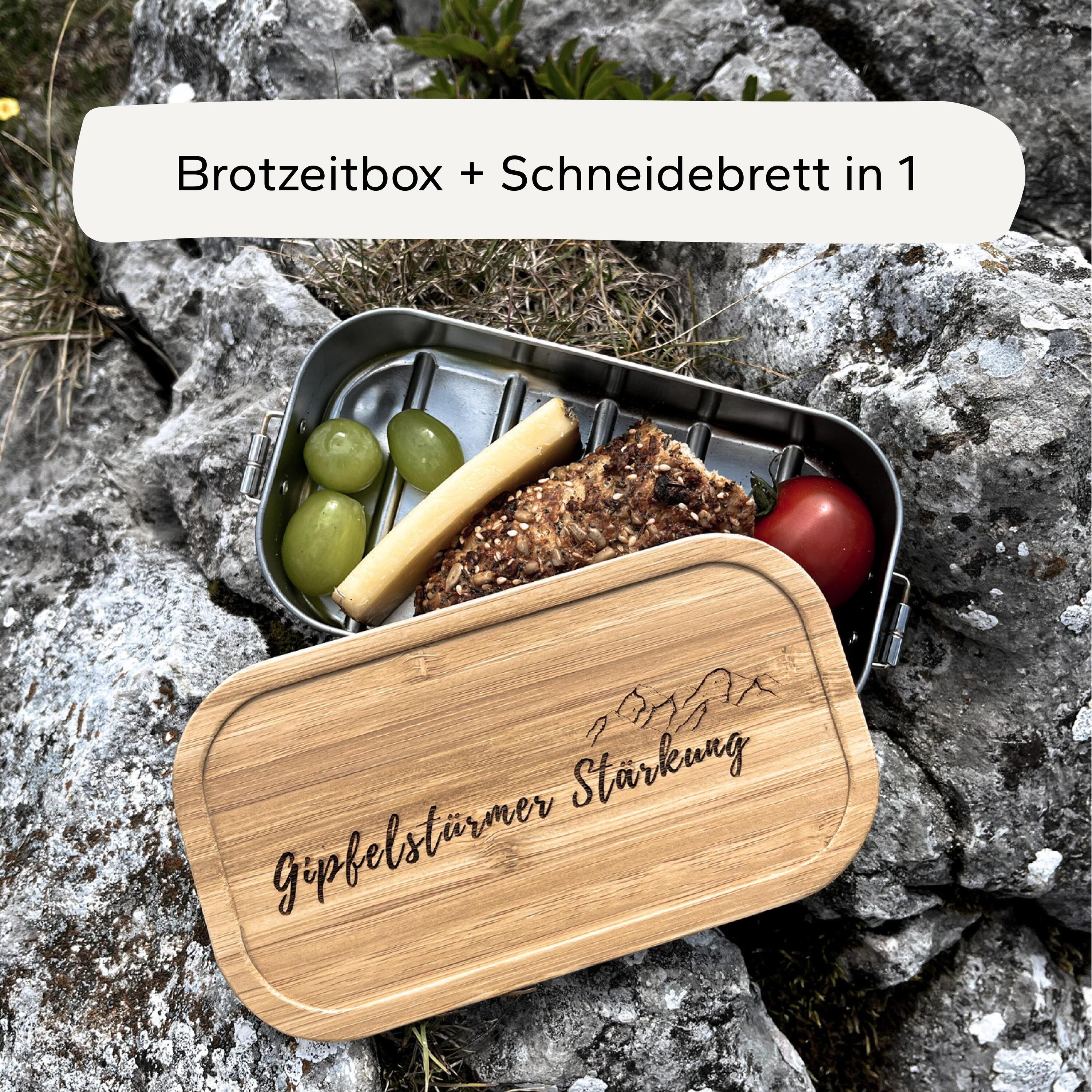 Gipfelstürmer Brotdose mit Holzdeckel I Langlebige Box für unterwegs 6/9