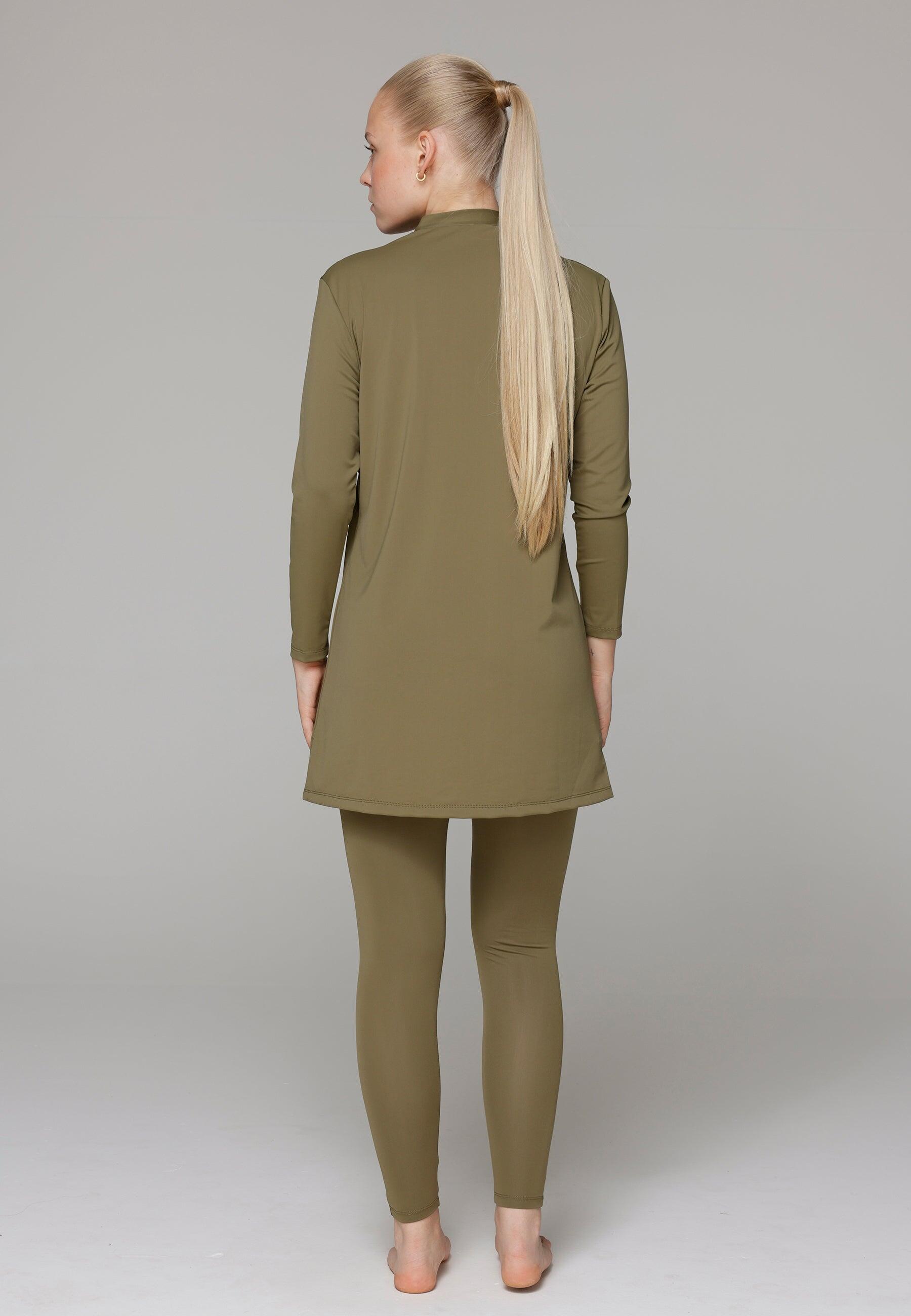 Dames Zwemkleding Bedekt Zwempak met Legging 3/6