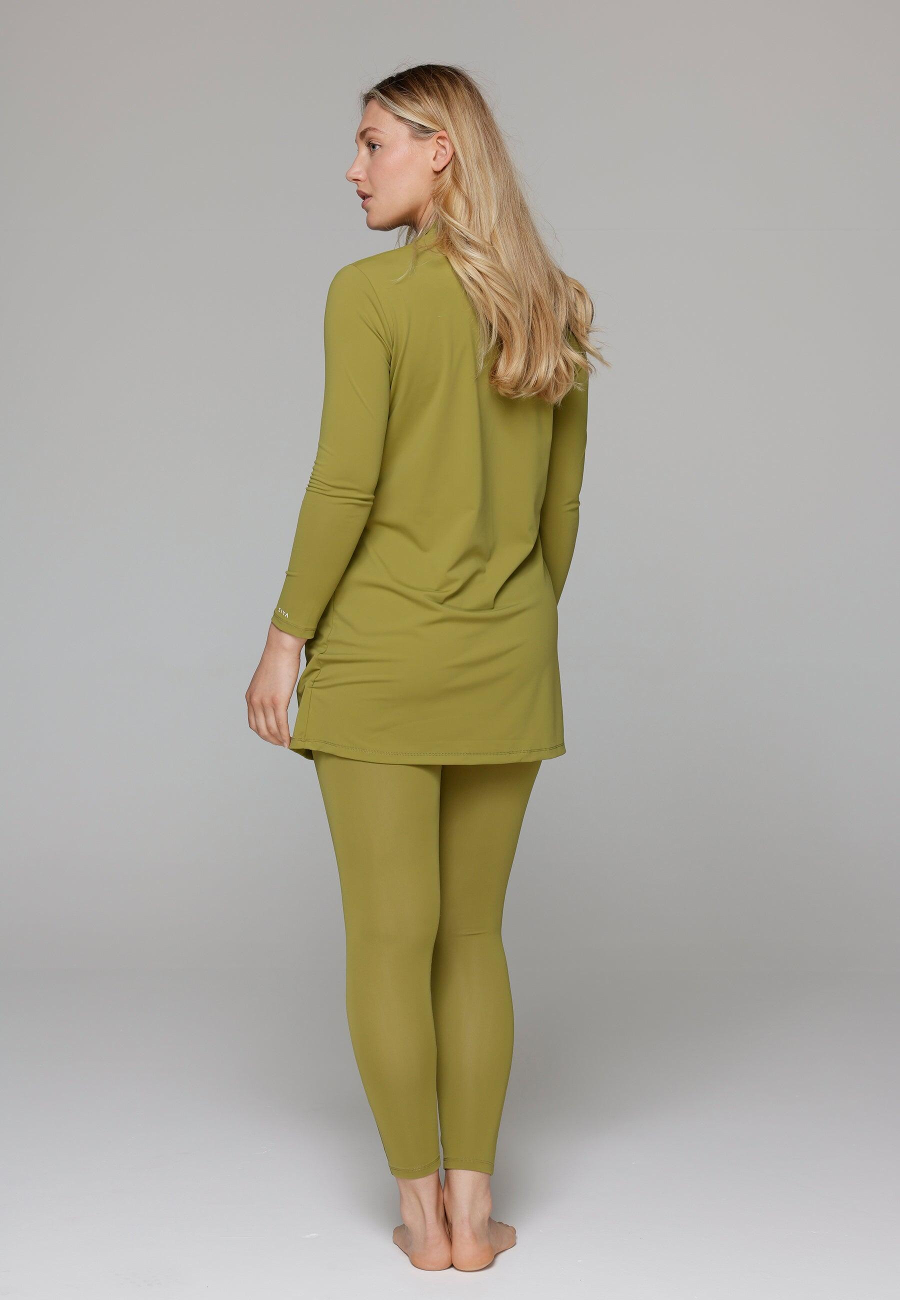 Dames Zwemkleding Bedekt Zwempak met Legging 3/6