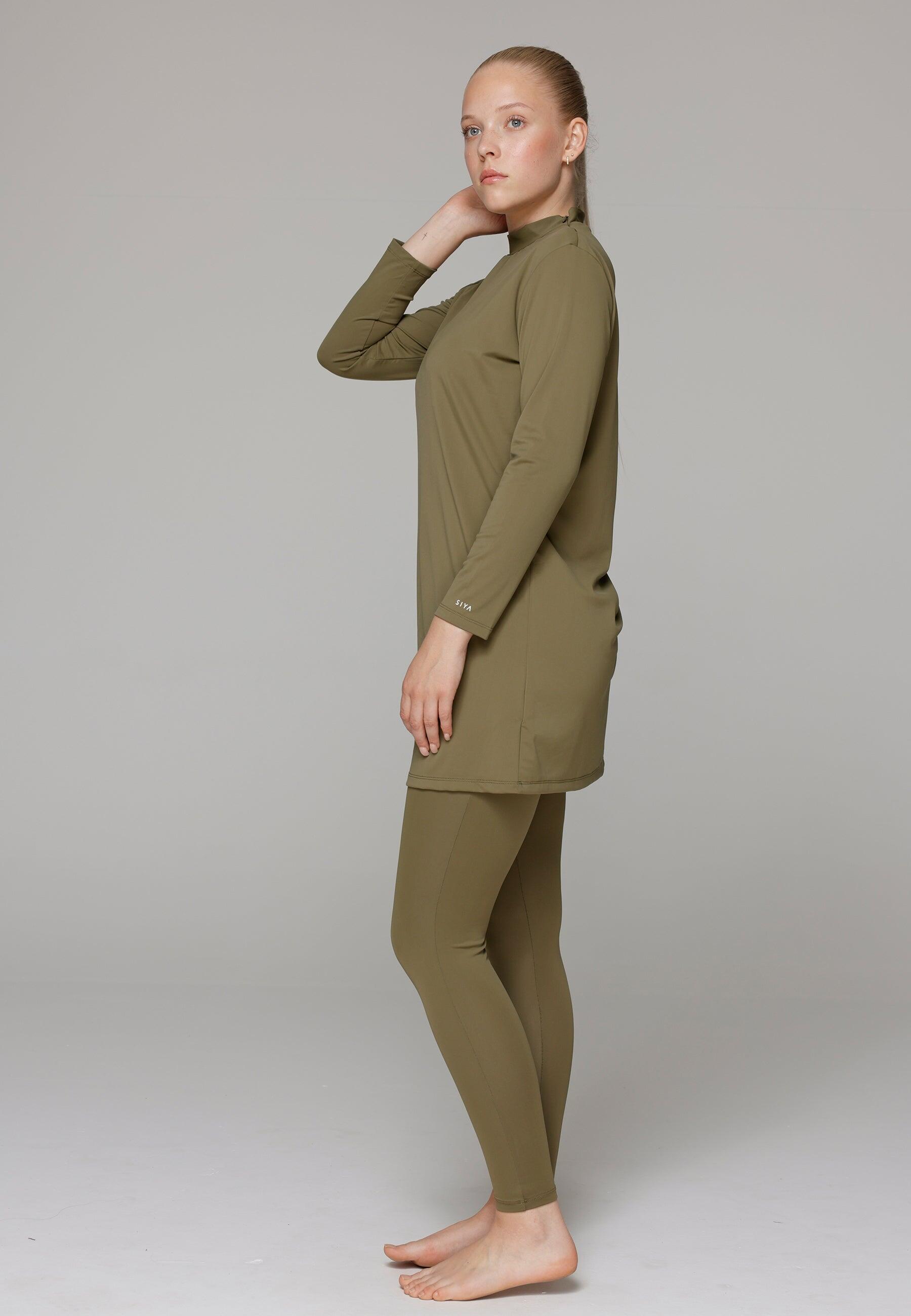 Dames Zwemkleding Bedekt Zwempak met Legging 2/6