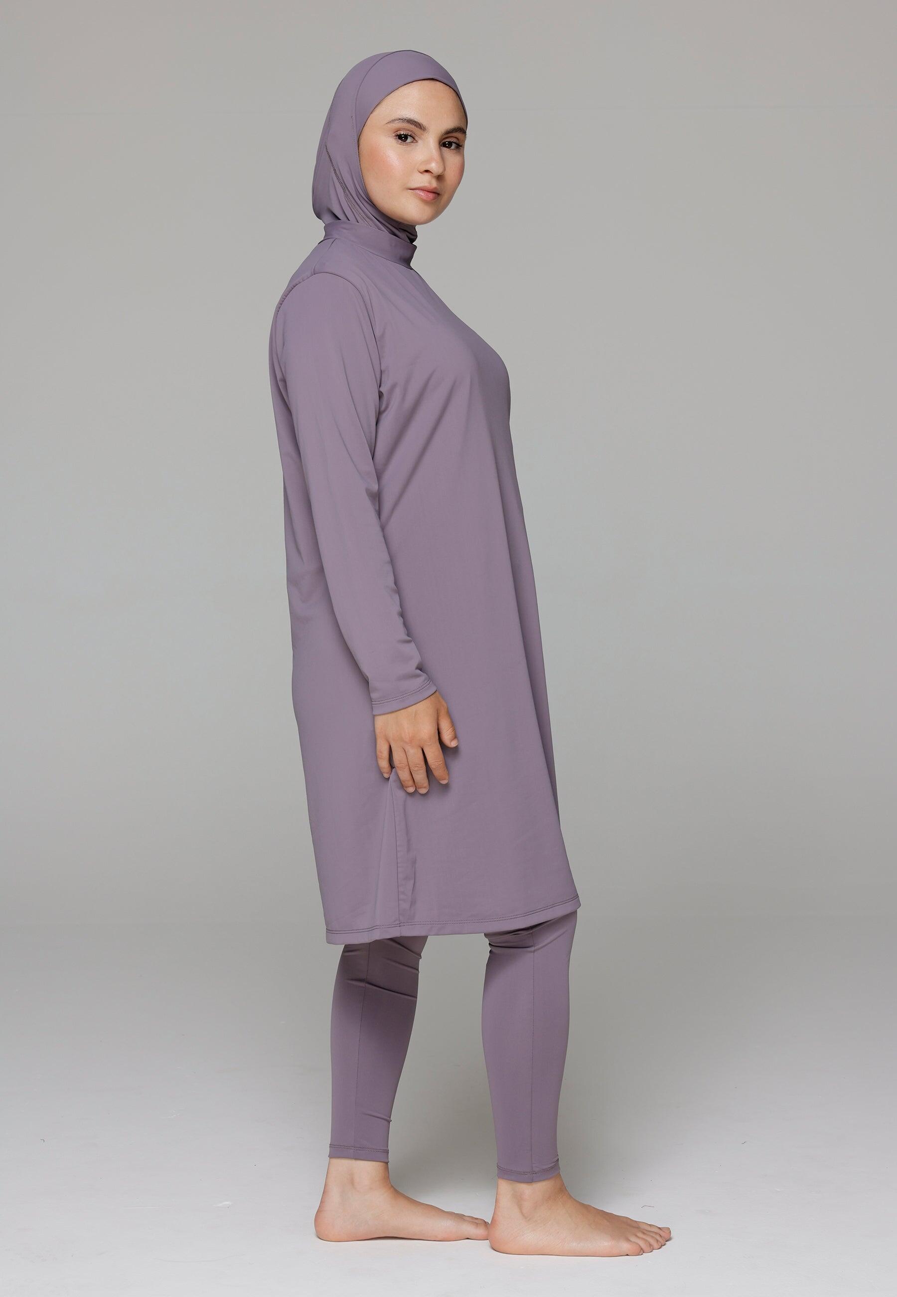 Dames Zwemkleding Bedekt Knielang Zwempak met Broek 2/6