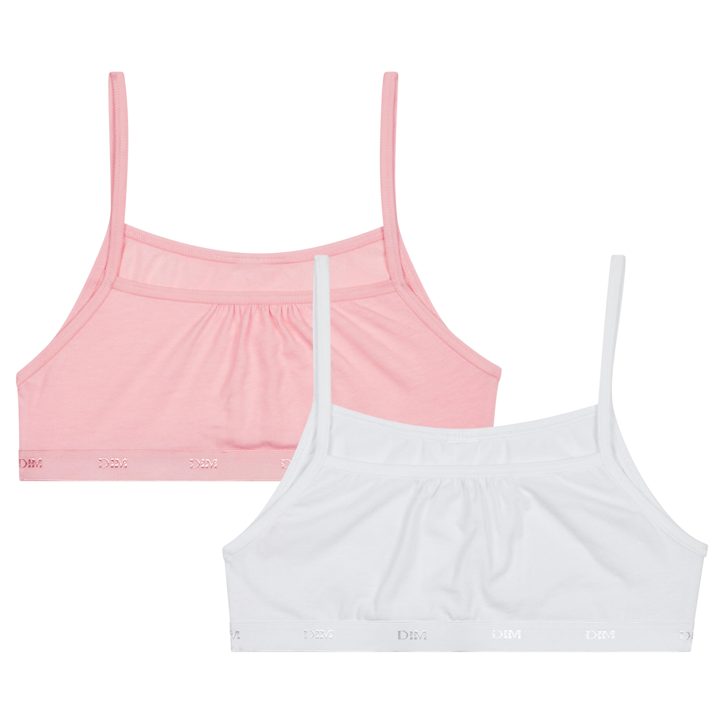 Dim - Dim Les Pockets Ecodim, Lot De 2 Brassières Filles Coton Stretch - Brassière - Rose - 10 À 12 Ans - Decathlon
