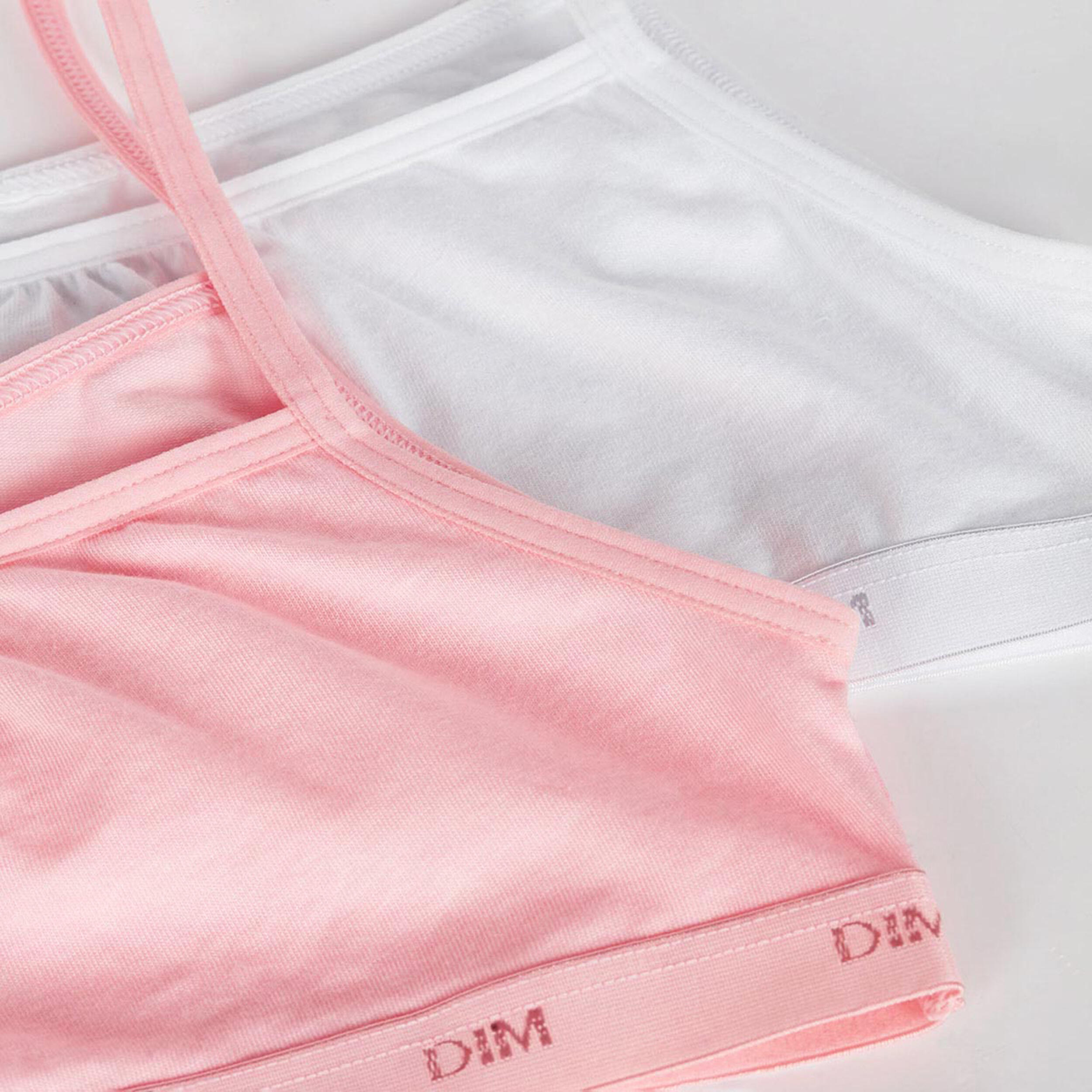 Dim Les Pockets Ecodim, Lot de 2 brassières filles coton stretch 3/3