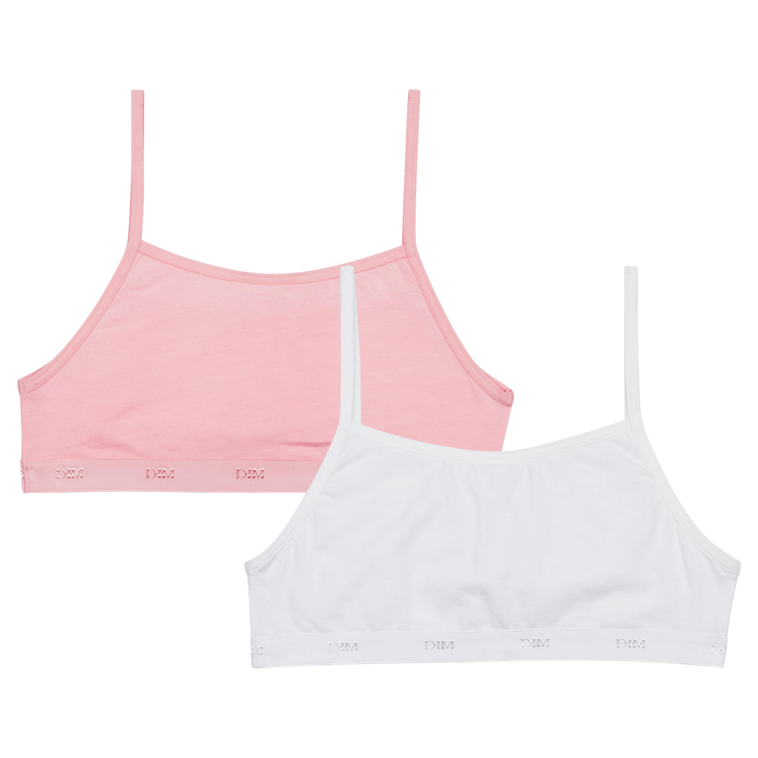 Dim Les Pockets Ecodim, Lot de 2 brassières filles coton stretch 2/3