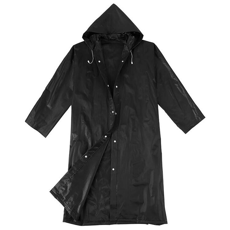 Impermeabile nero con cappuccio Taglia unica 2/7