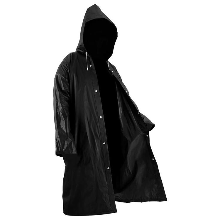 Impermeabile nero con cappuccio Taglia unica 4/7