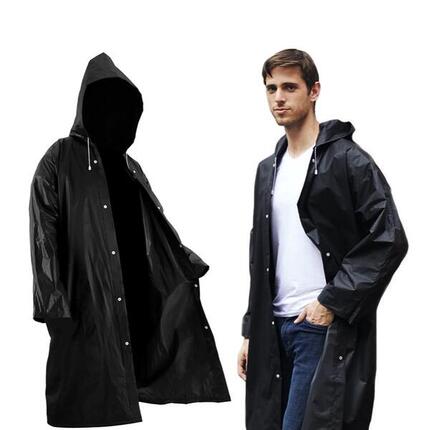 Imperméable noir avec capuche Taille unique