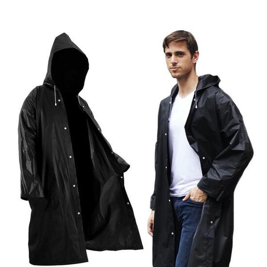 Imperméable noir avec capuche Taille unique
