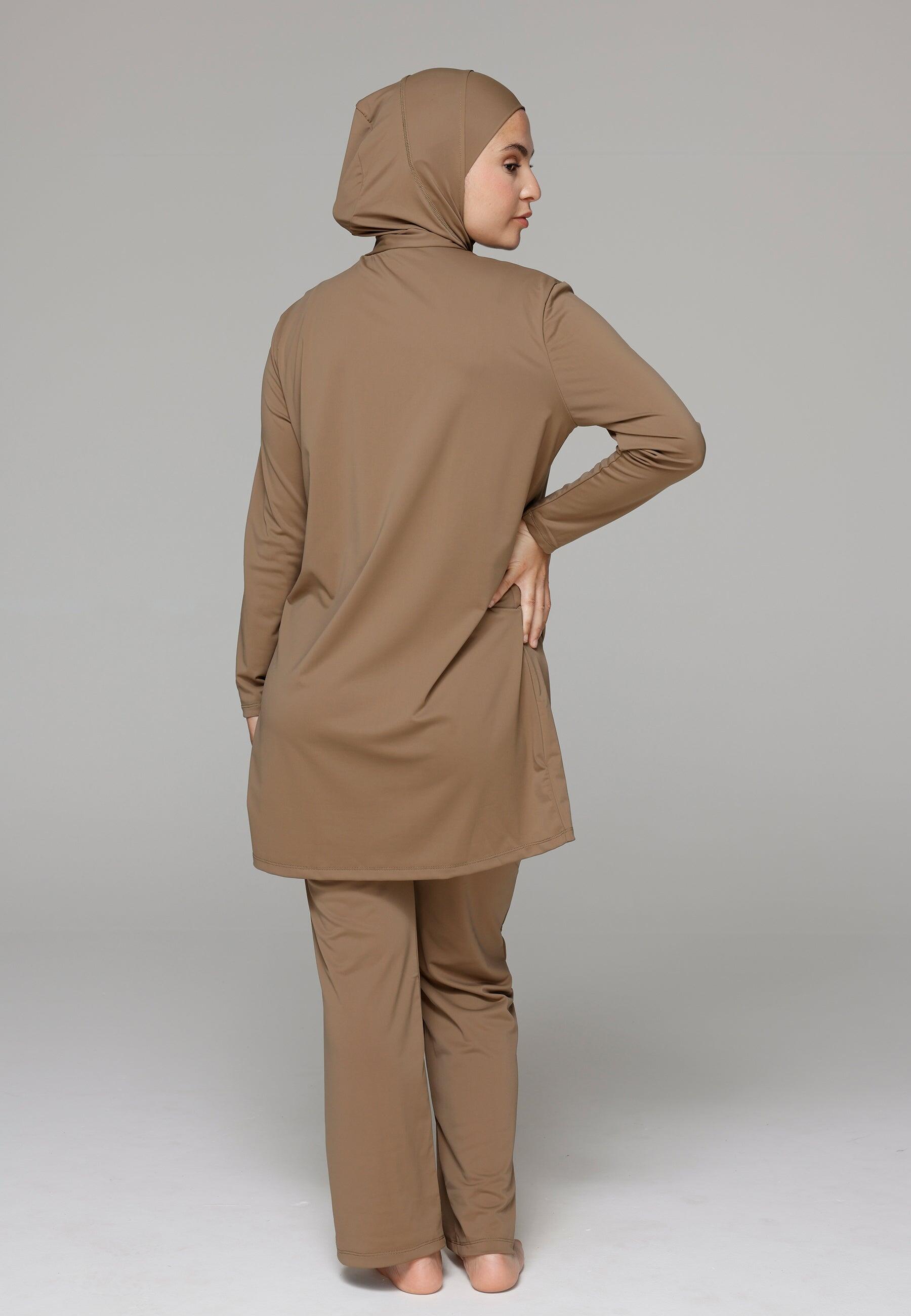 Dames Zwemkleding Ruimvallend Bedekt Zwempak met Broek 3/6