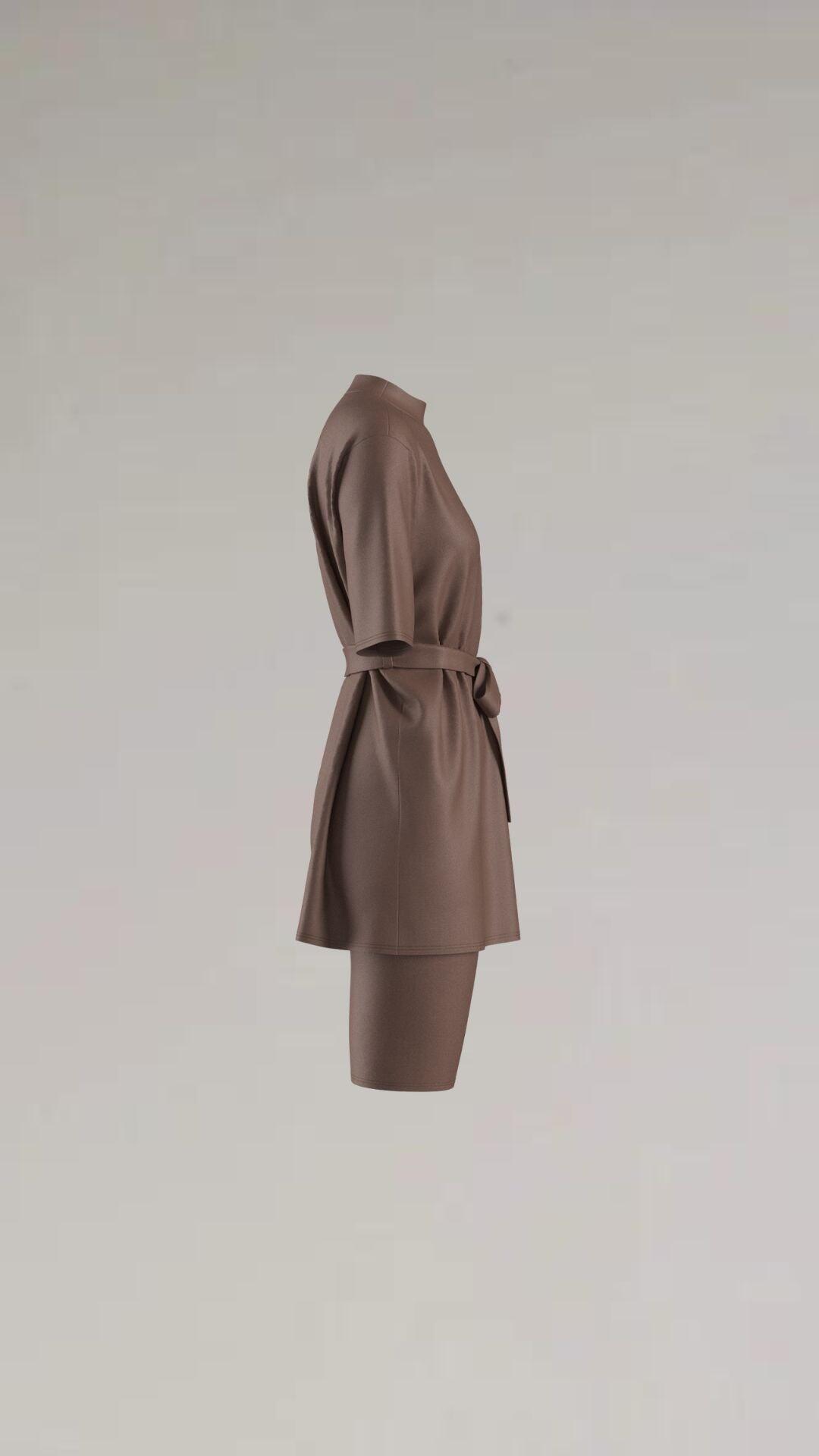 Dames Tweedelige Semi-Burkini zwempak 6/7