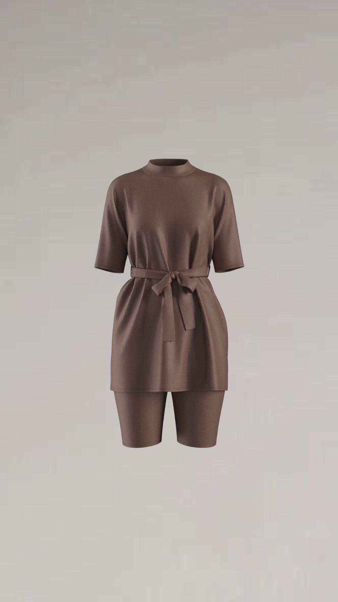 Dames Tweedelige Semi-Burkini zwempak 5/7