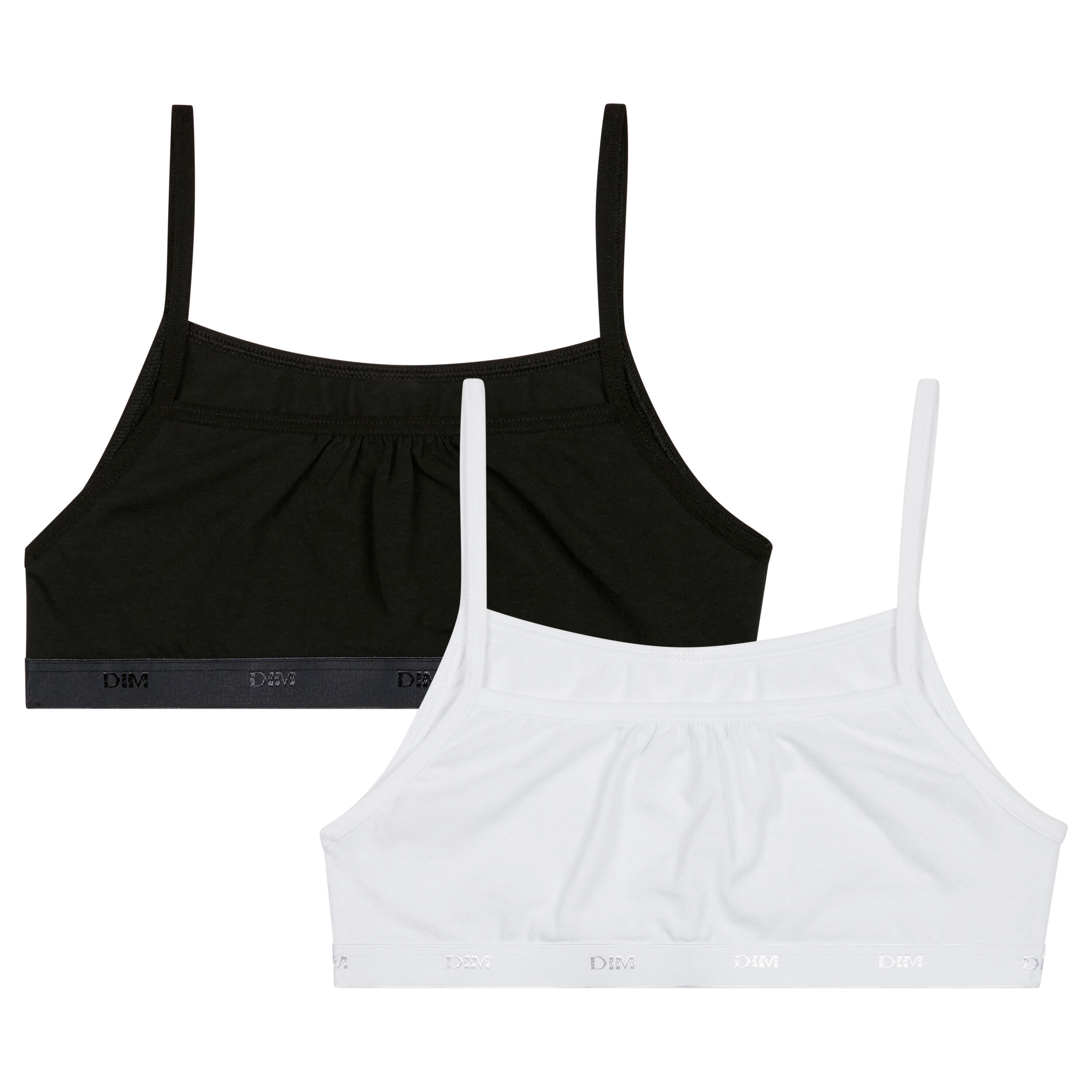 Dim - Dim Les Pockets Ecodim, Lot De 2 Brassières Filles Coton Stretch - Brassière - Noir - 12 À 14 Ans - Decathlon