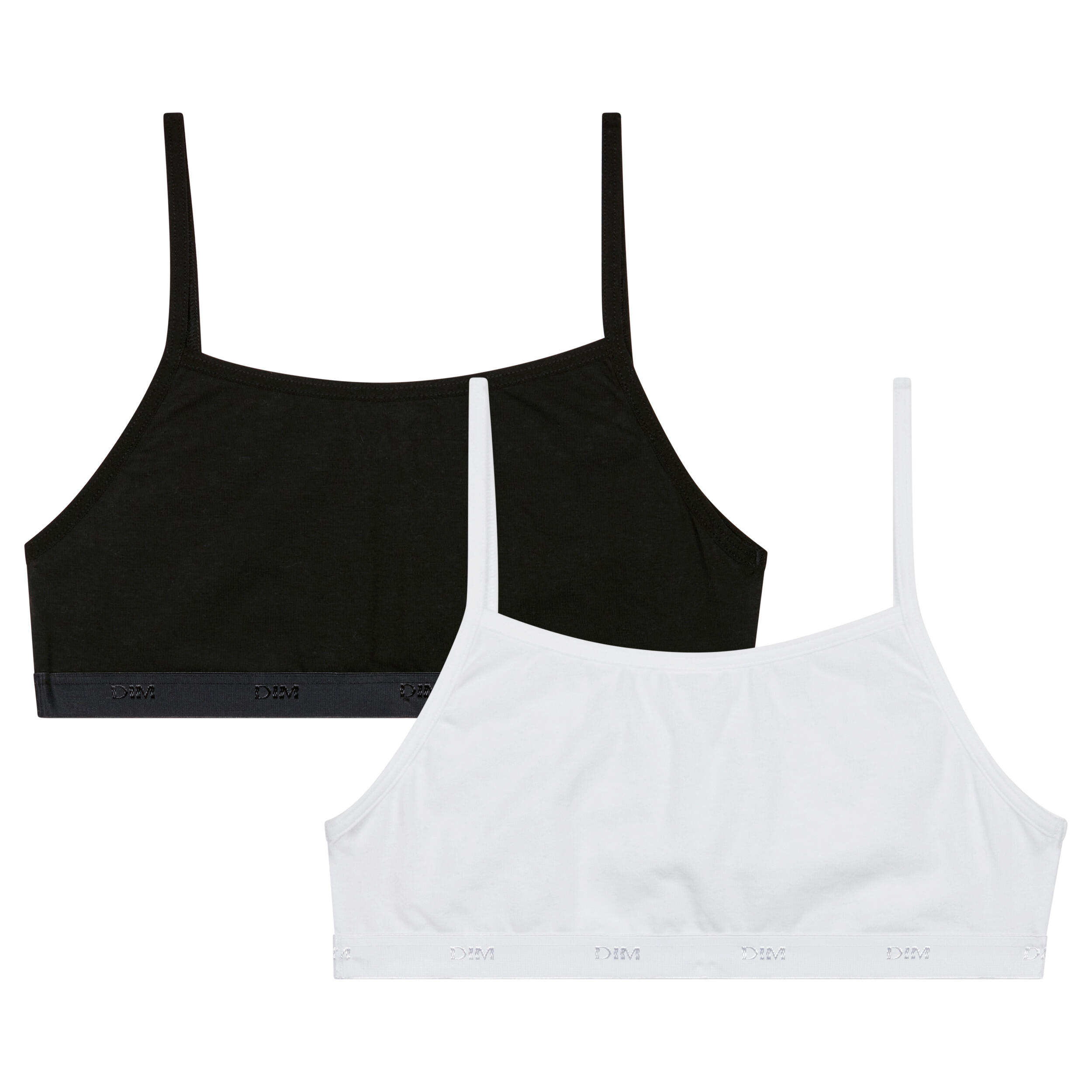 Dim Les Pockets Ecodim, Lot de 2 brassières filles coton stretch 2/3