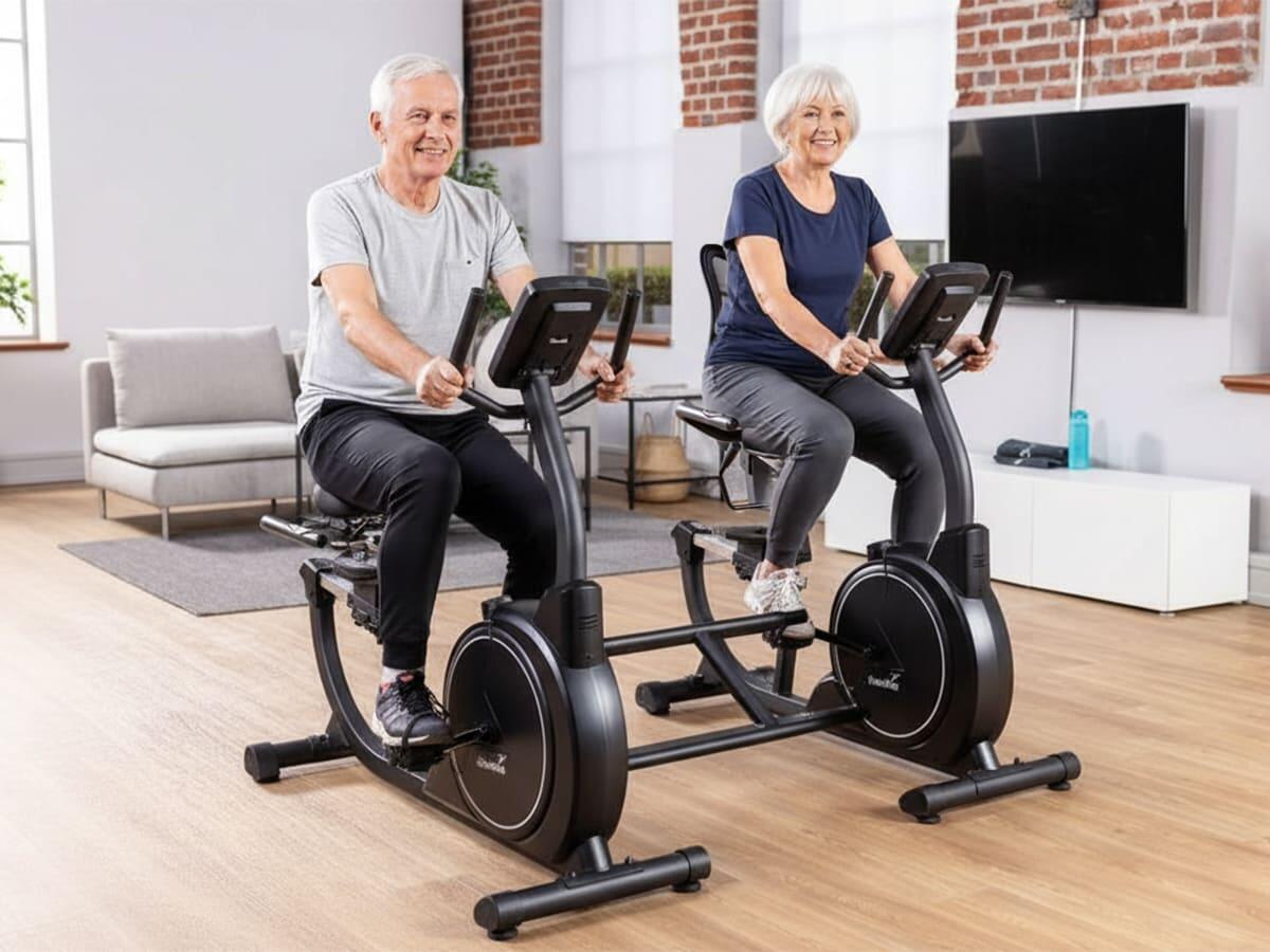 Rower stacjonarny, treningowy, poziomy Cykling P8-H Comfort, magnetyczny 3/7