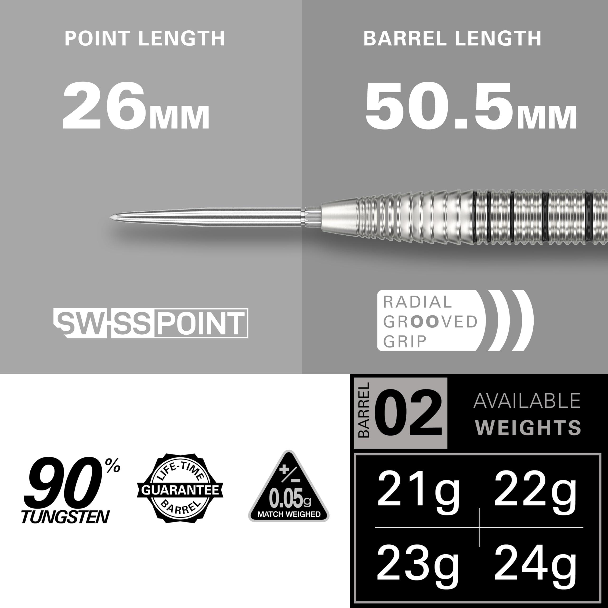 EXO Edition 90% Tungsten Steel Tip Darts Set met Swiss Point 2/7