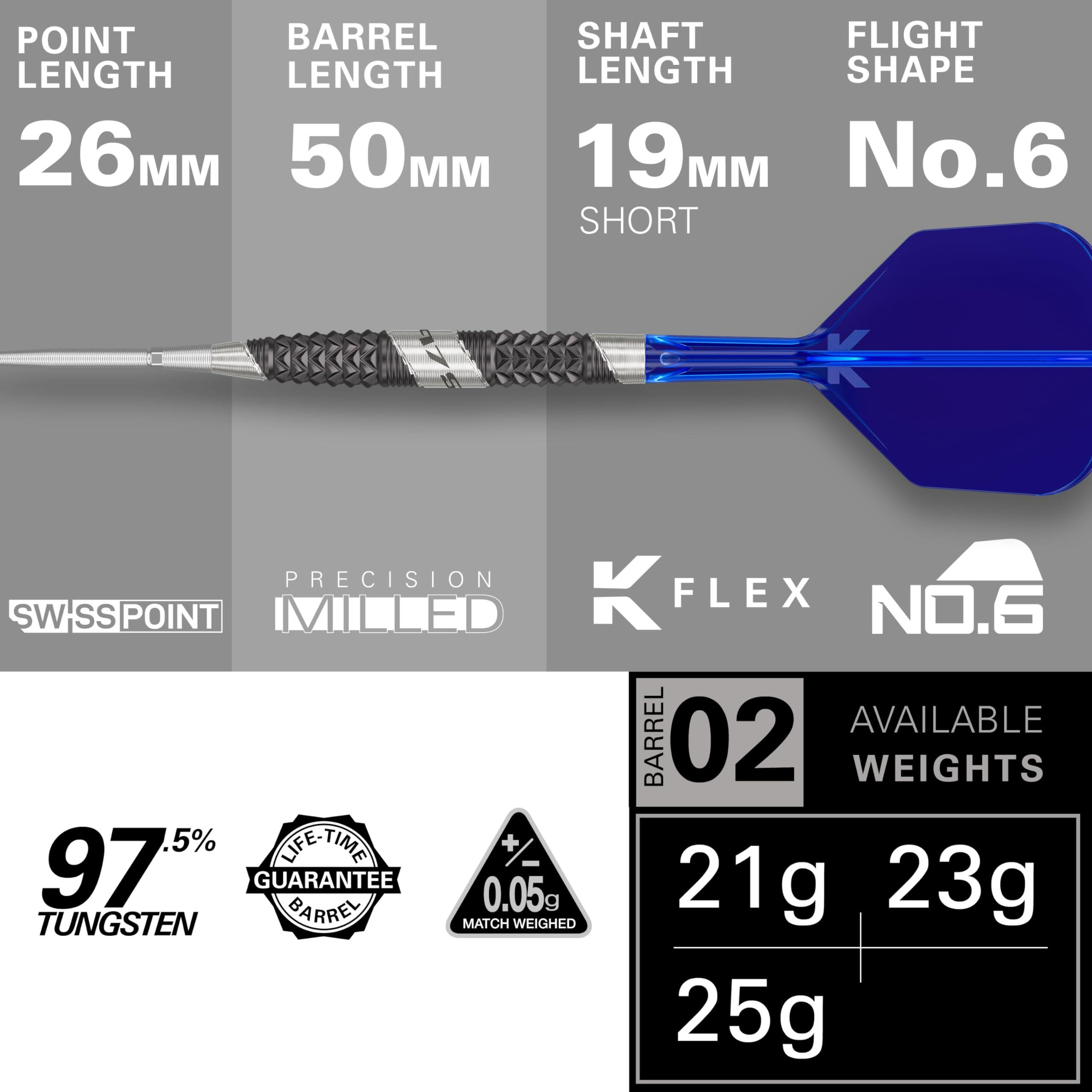 Set de fléchettes acier 975 Ultra Marine 97,5% tungstène 2/5