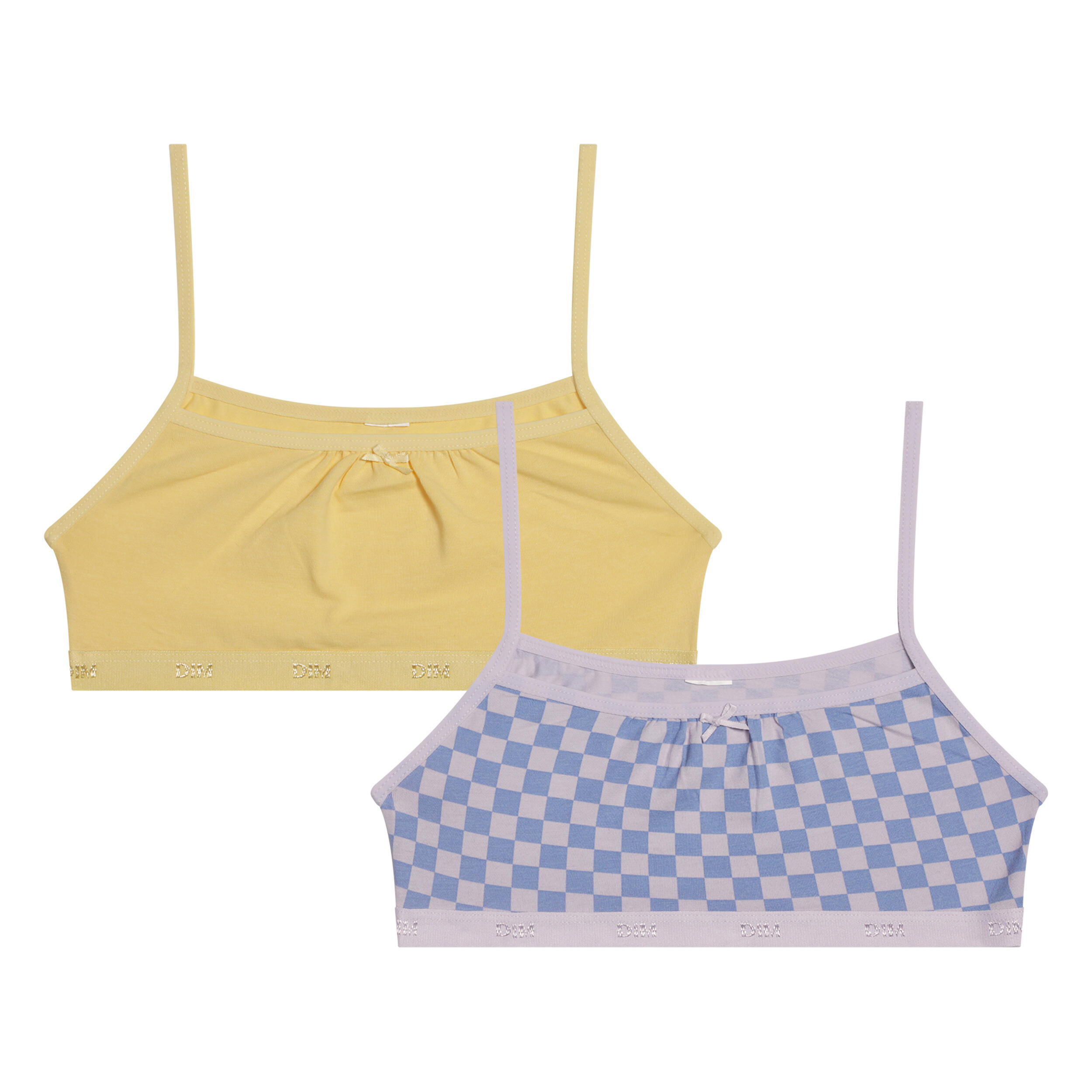 Dim - Dim Les Pockets, Lot De 2 Brassières Fille Coton Stretch - Brassière - Jaune - 10 À 12 Ans - Decathlon