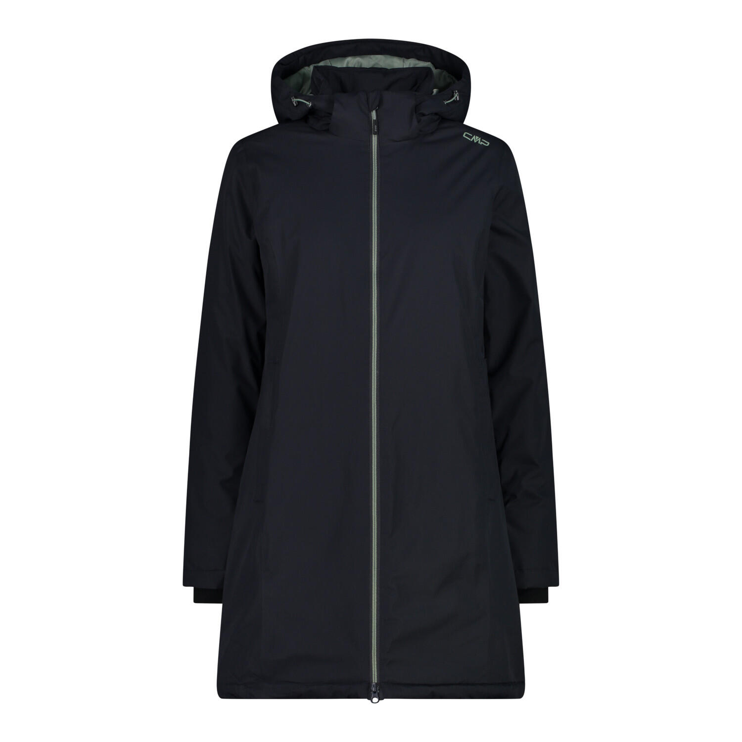 CMP WOMAN COAT ZIP HOOD WINTERPARKA ANTRACITA 38 1/3