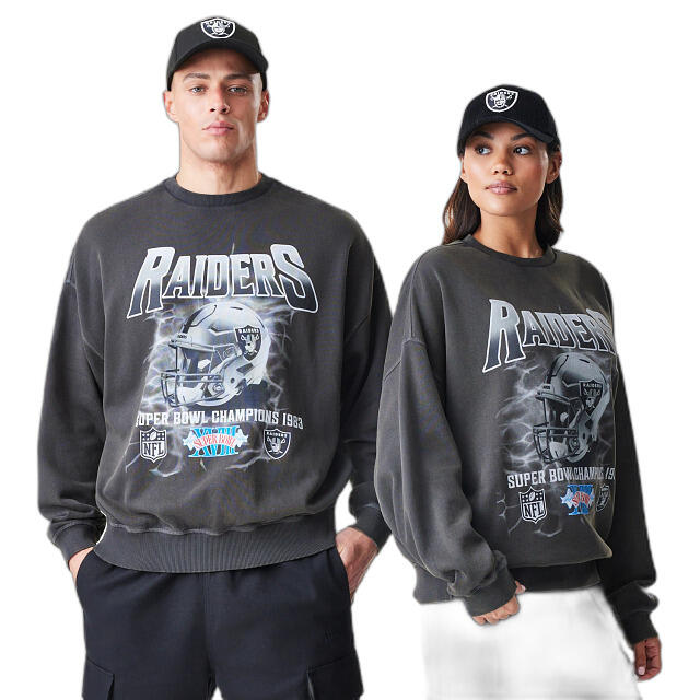 New Era - Sweatshirt Las Vegas Raiders Nfl Washed - Sweat-shirt - Gris - Decathlon