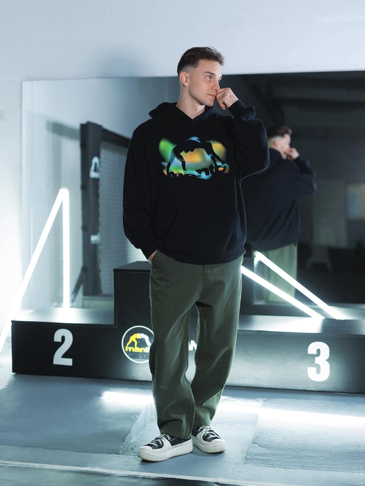 MANTO bluza z kapturem REFLECTION OVERSIZE czarna 5/6