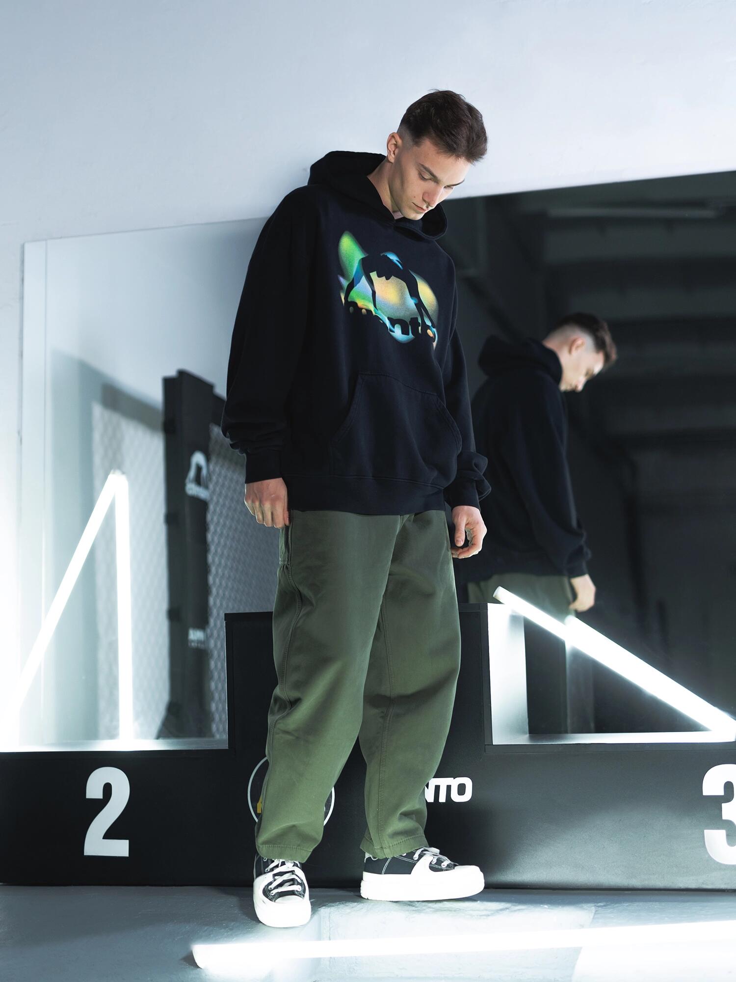 MANTO bluza z kapturem REFLECTION OVERSIZE czarna 4/6