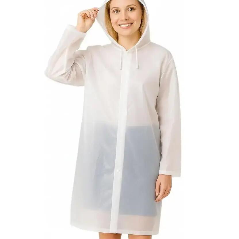 Raincoat Waterproof White With Hood One Size