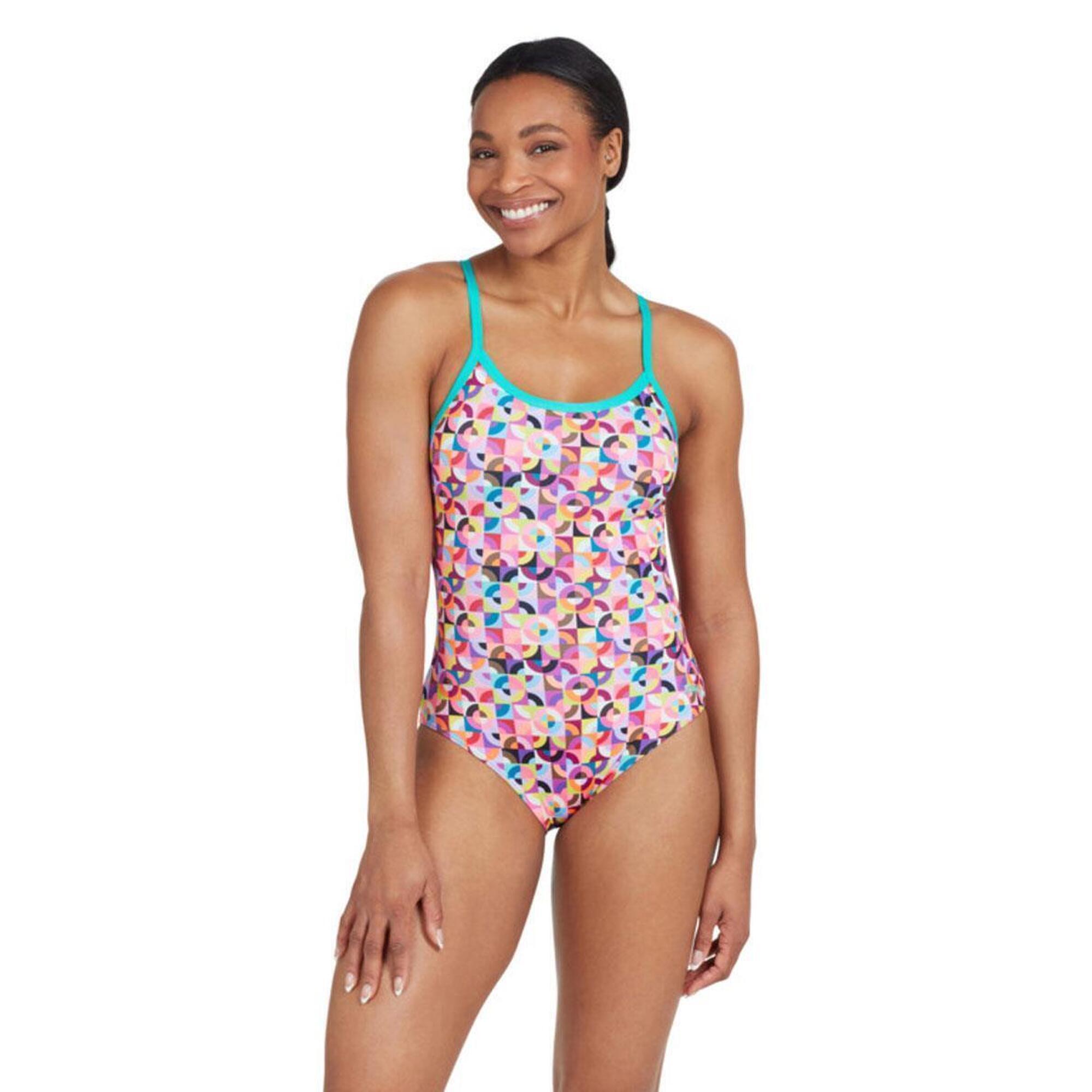 Zoggs - Maillot De Bain Zoggs Strikeback - Imprimé Rythme - Taille 32 - Maillot De Bain 1 Pièce - Rose - 32 - Decathlon