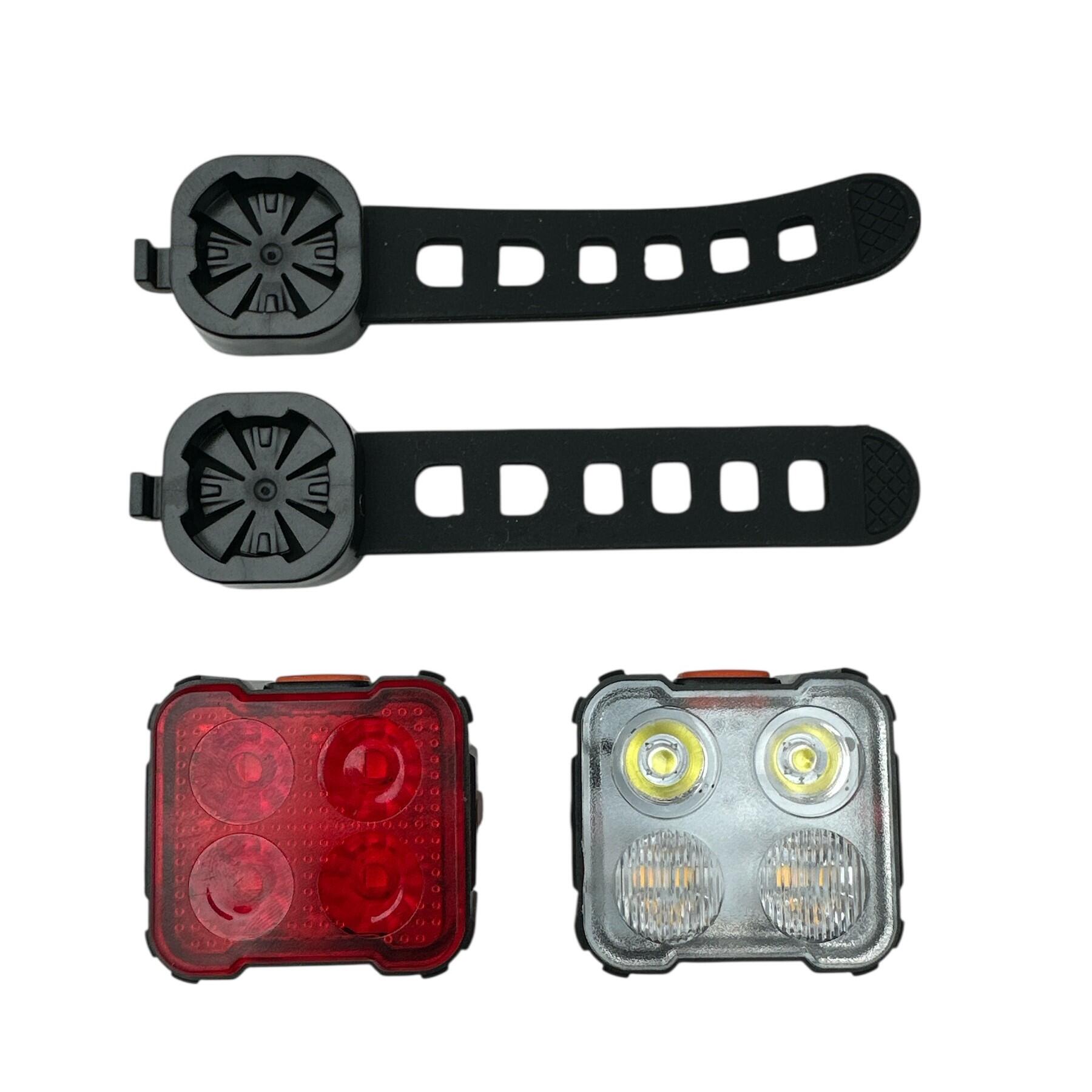 Juego de luces LED para bicicleta de 260 y 40 lúmenes recargables por USB 7/8