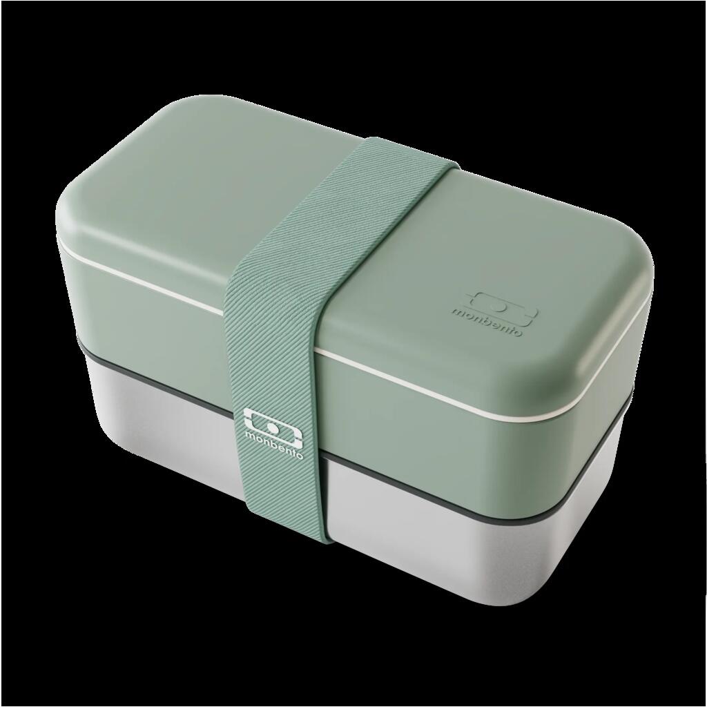 2-tier metal lunch box 1.2L|Camping, hiking|Microwave safe|Sense