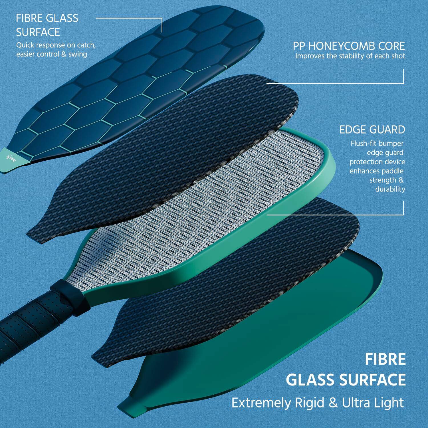Lifelong Professional Pickle ball Paddle | Fiberglass material | Pickle Racket Set | Game Set for Kids Adults Outdoor Family Game Pickleball Paddles Gift for Kids -  3
