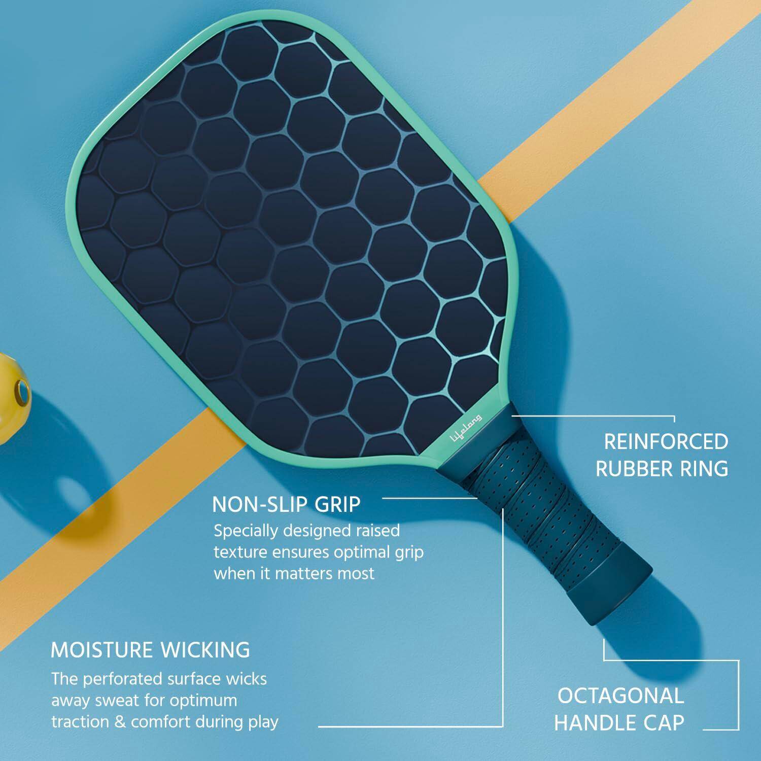 Lifelong Professional Pickle ball Paddle | Fiberglass material | Pickle Racket Set | Game Set for Kids Adults Outdoor Family Game Pickleball Paddles Gift for Kids -  4