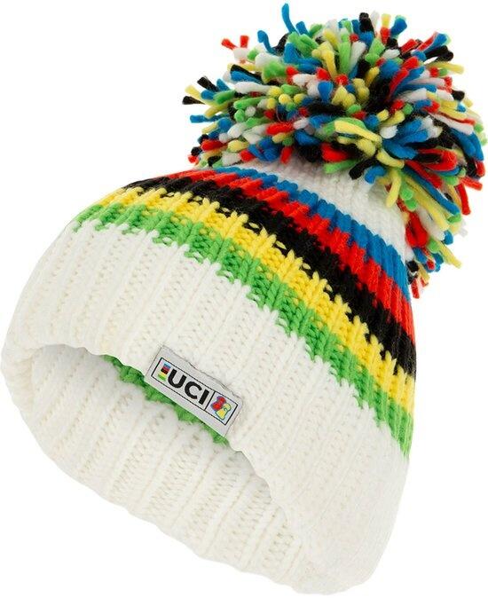 Muts Big Bobble Hats UCI White Rainbow Stripes 3/3