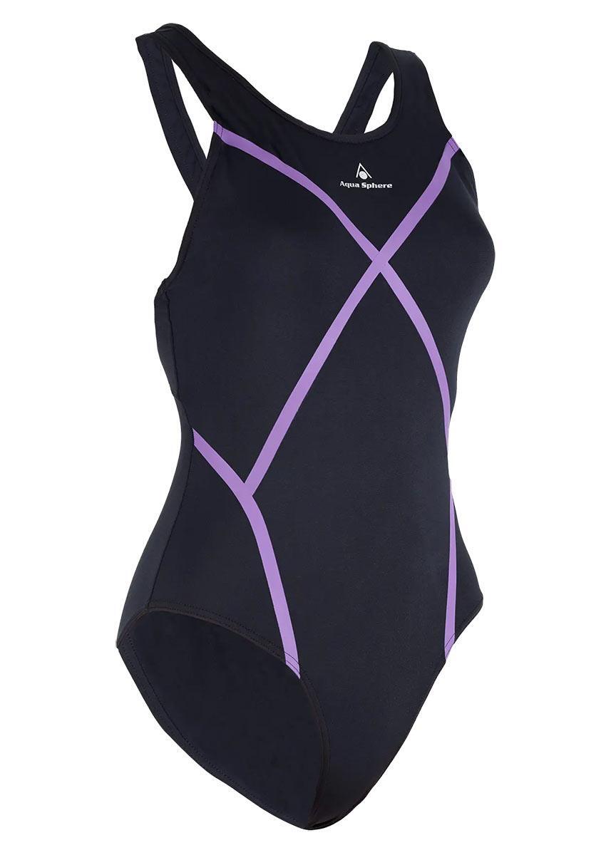 Strój Kąpielowy Aqua Sphere Capri – Czarno-Fioletowy – Rozmiar 30