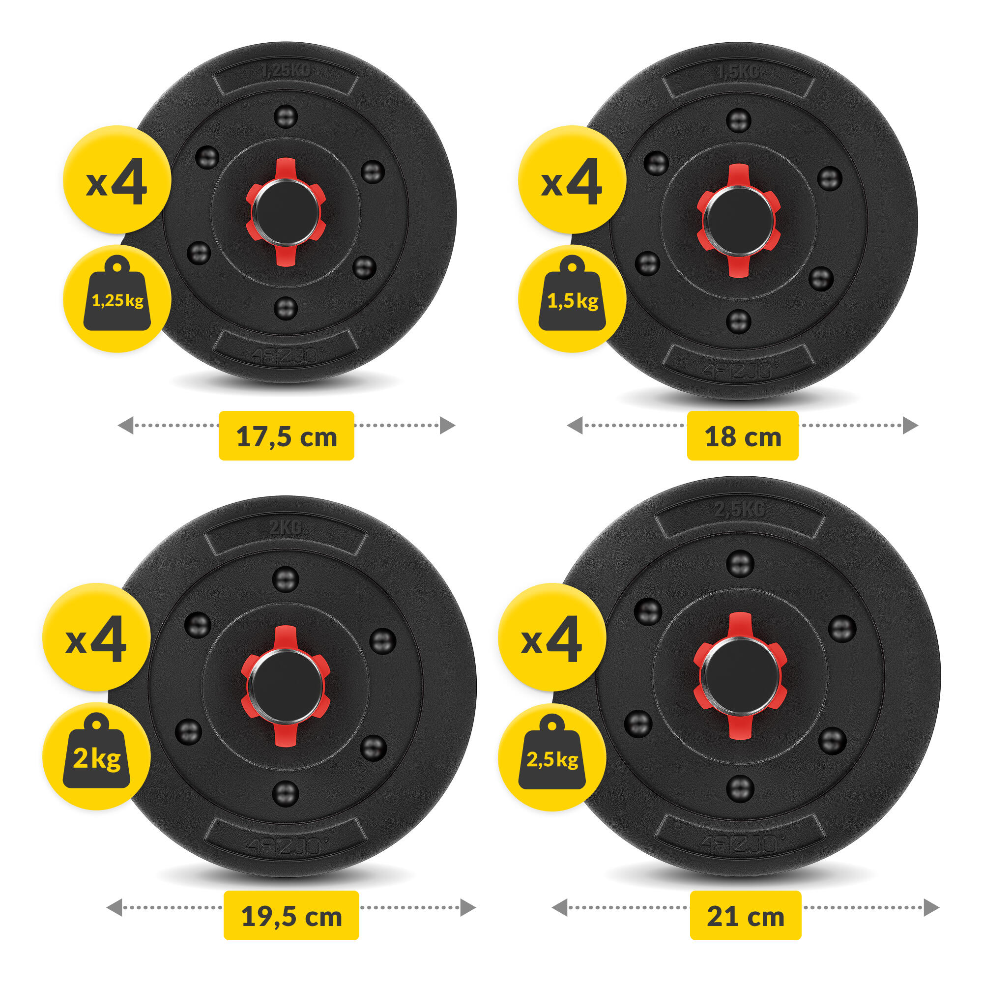 Nastavitelné bitumenové činky 4FIZJO 2 × 15 kg 3/7