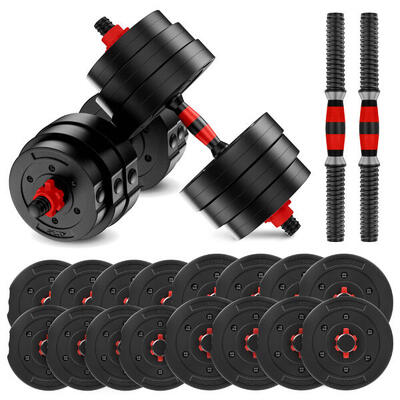Verstelbare dumbbells bitumen krachttraining thuis gym circuit 30kg zwart 4fizjo