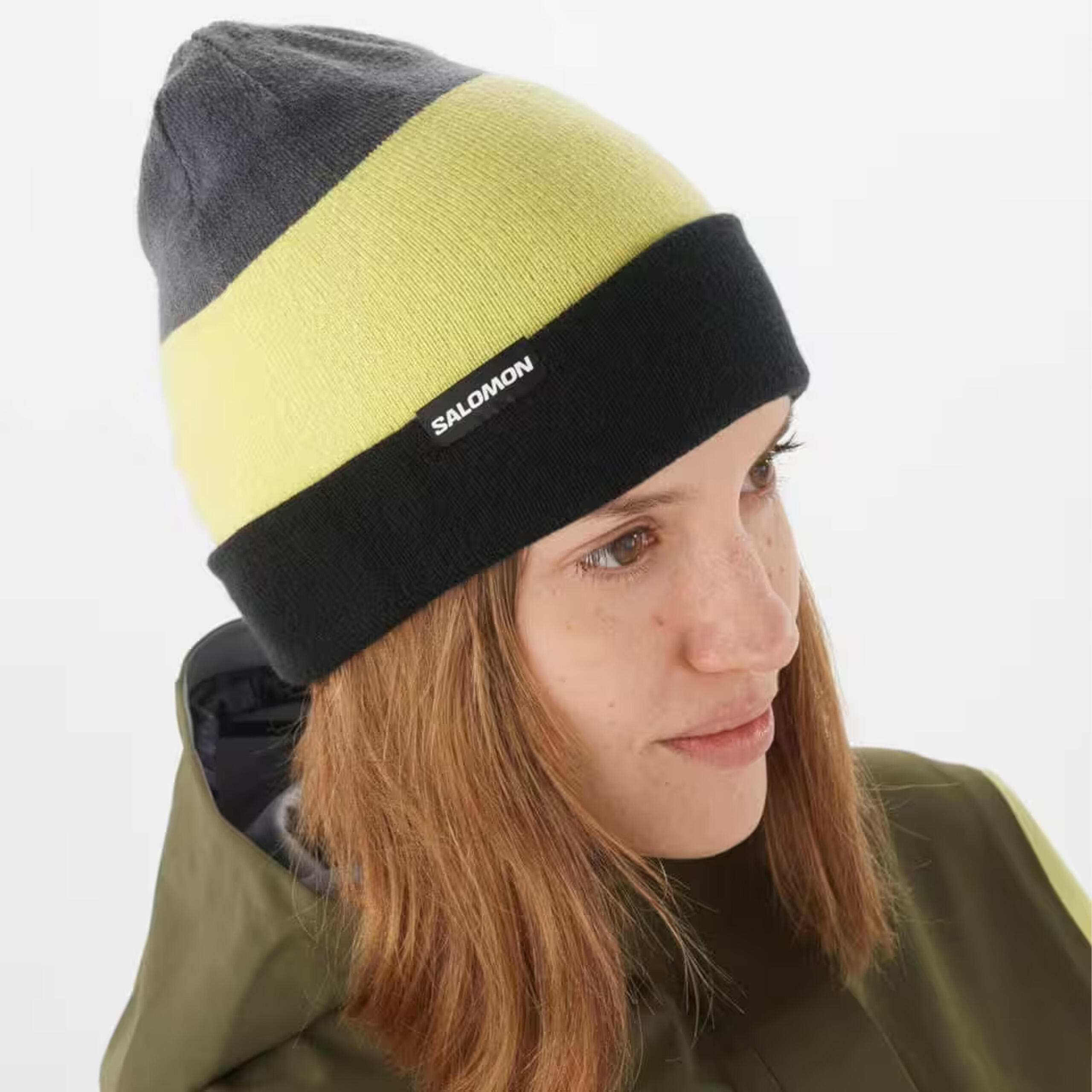 Czapka unisex zimowa Salomon Flatspin Reversible Deep Black 3/4