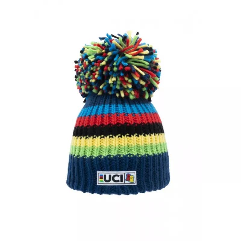 Muts Big Bobble Hats UCI Blue Rainbow Stripes 2/2